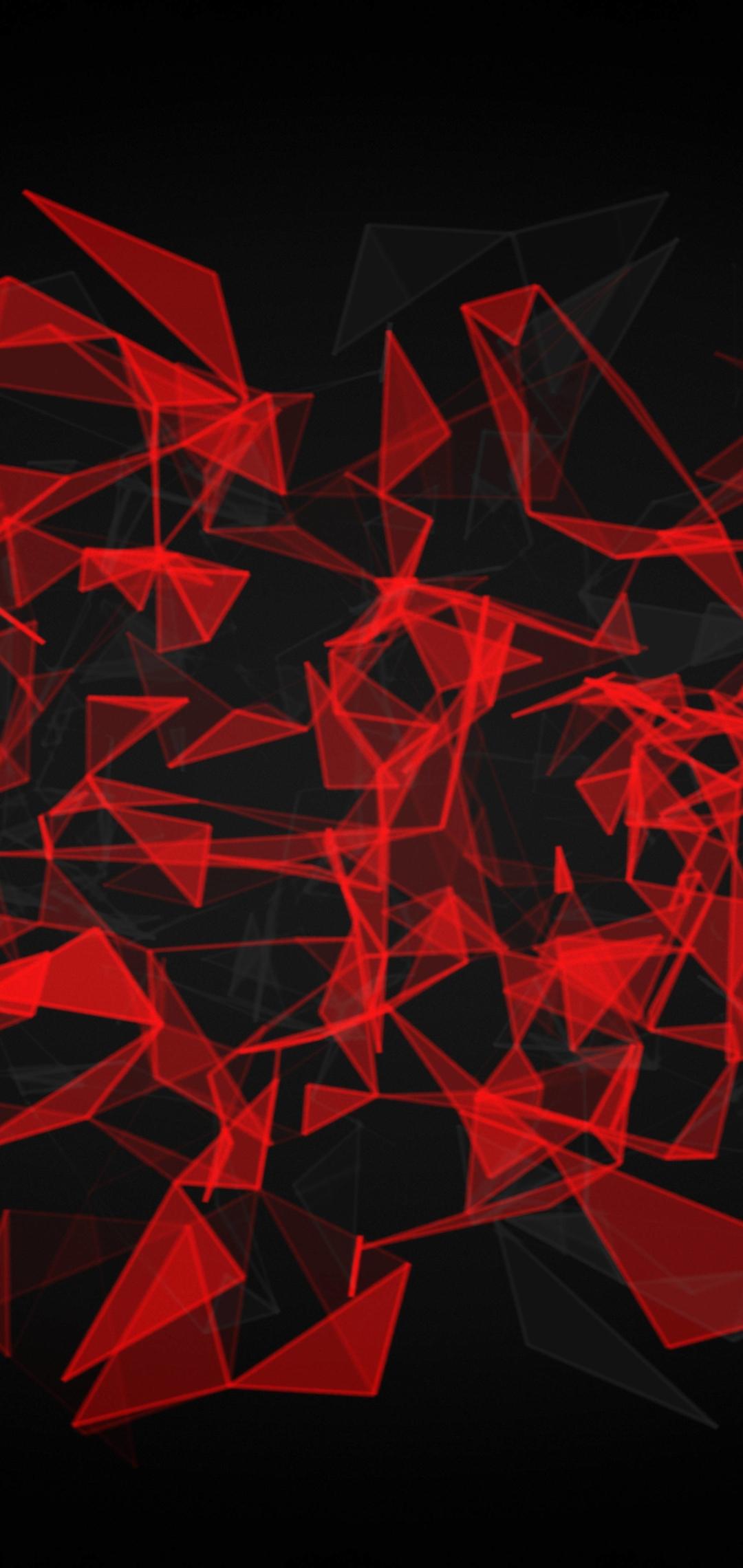 1080x2280 Red And Black Polygon One Plus Huawei p Honor view Vivo y Oppo f Xiaomi Mi A2 Wallpaper, HD Abstract 4K Wallpaper, Image, Photo and Background