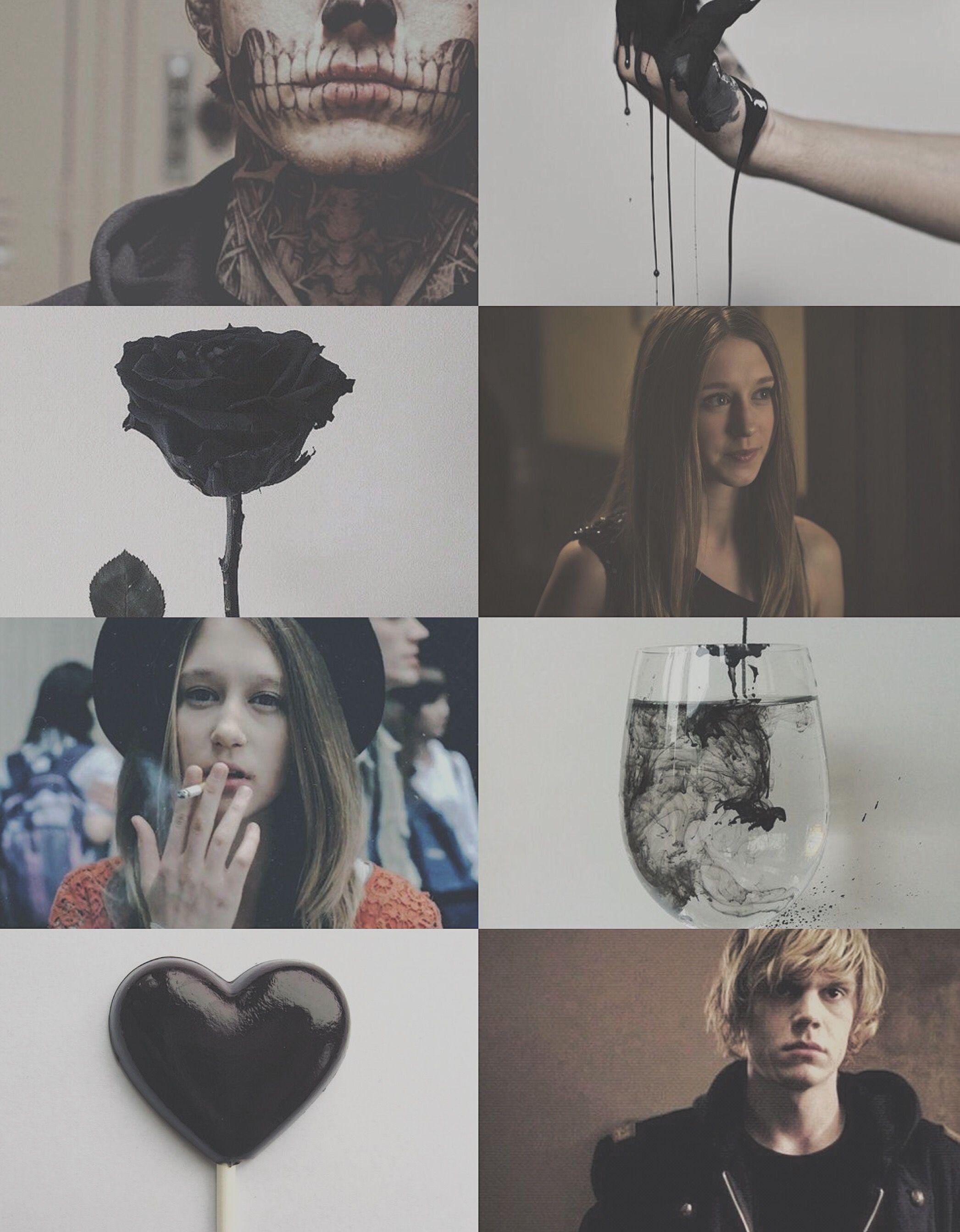 2093x2686 Tate Langdon + Violet Harmon Aesthetic Board (1) ✘Edit is mine: A E S T H E T E. American horror, American horror story American horror story