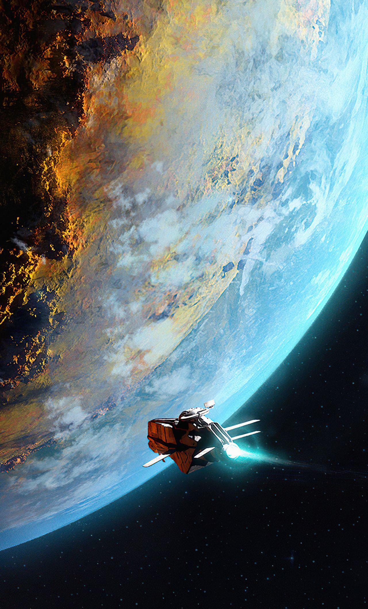 1280x2120 Deep Space Scout Ship 4k iPhone HD 4k Wallpaper, Image, Background, Photo and Picture