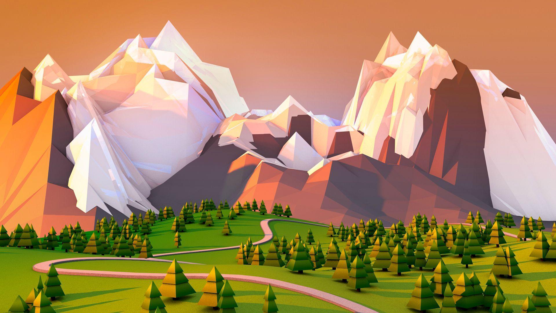 1920x1080 Polygon Art Wallpaper