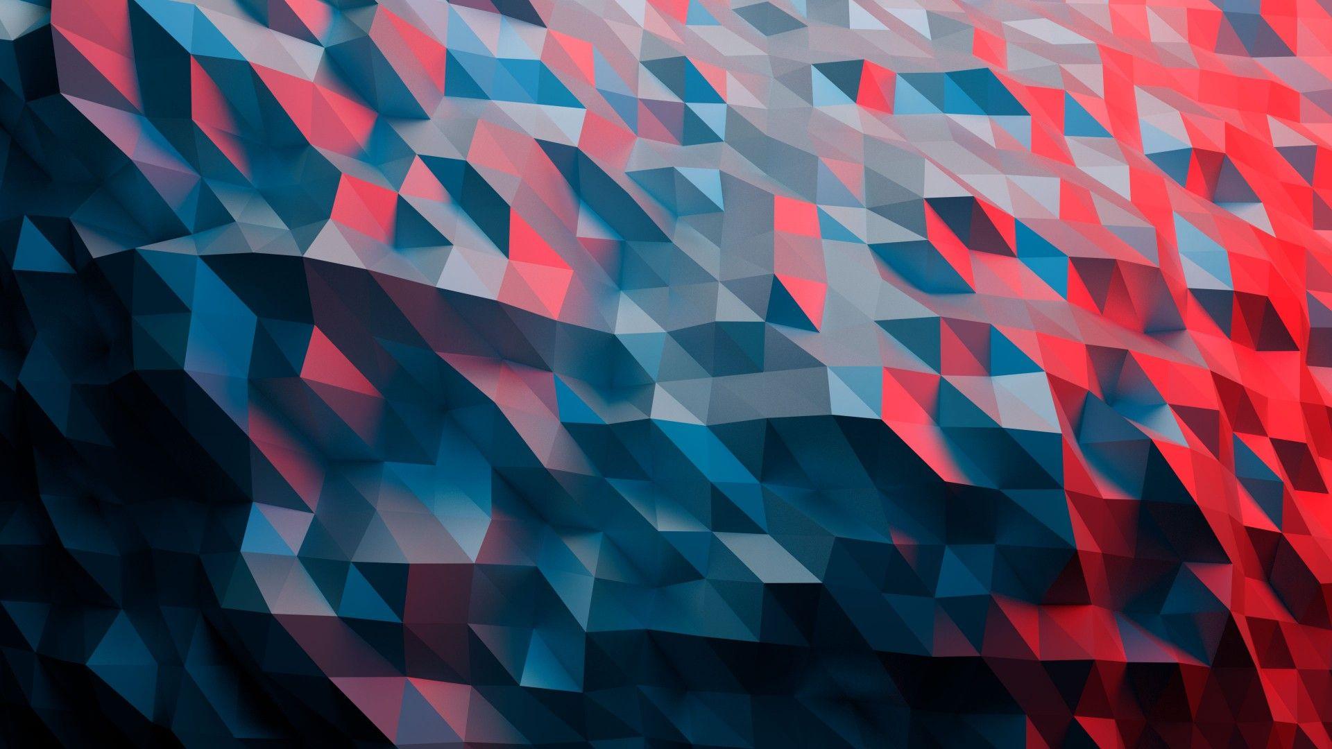 1920x1080 Wallpaper polygon, 4k, Abstract