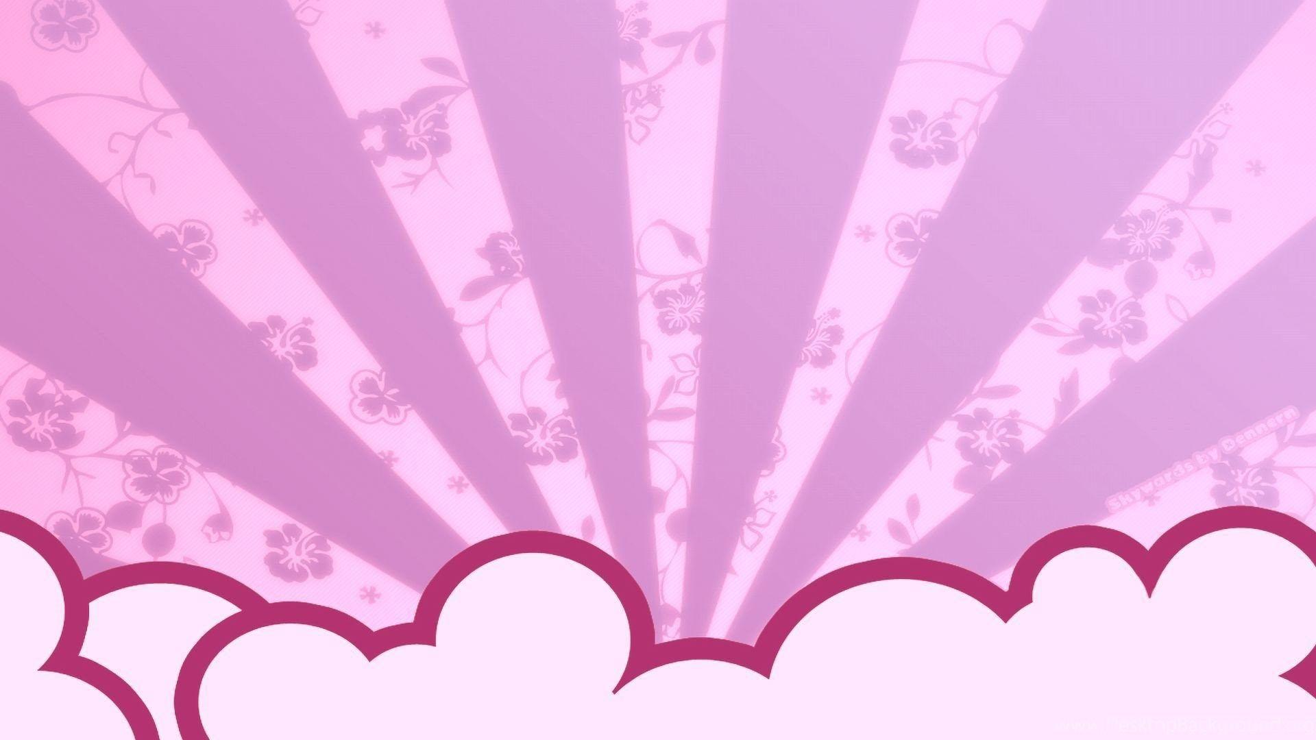 1920x1080 Clouds Digital Art Light Pink Simple Wallpaper Desktop Background