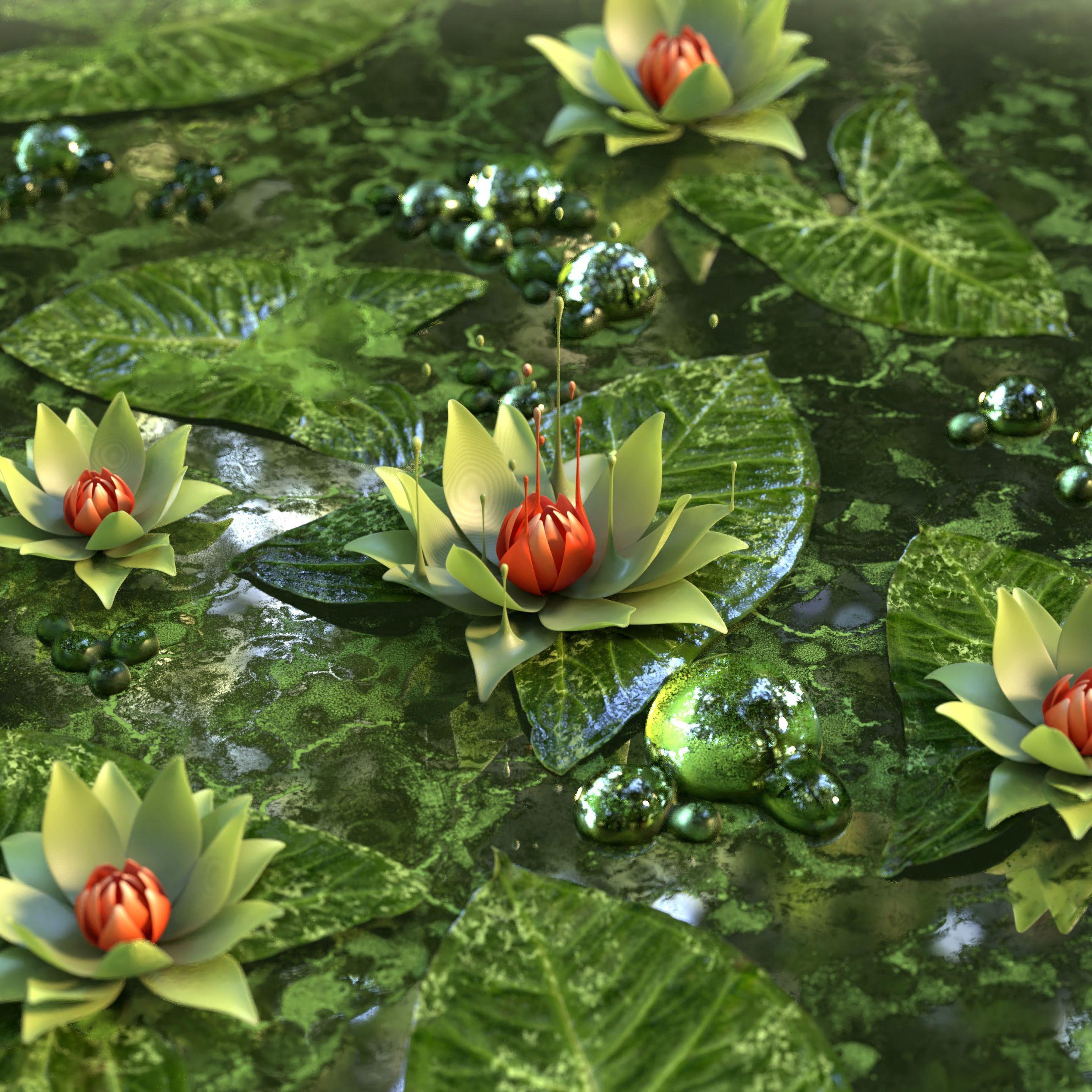 2780x2780 Download wallpaper 2780x2780 water lily, lotus, flower, green ipad air, ipad air ipad ipad ipad mini ipad mini ipad mini ipad pro 9.7 for parallax HD background