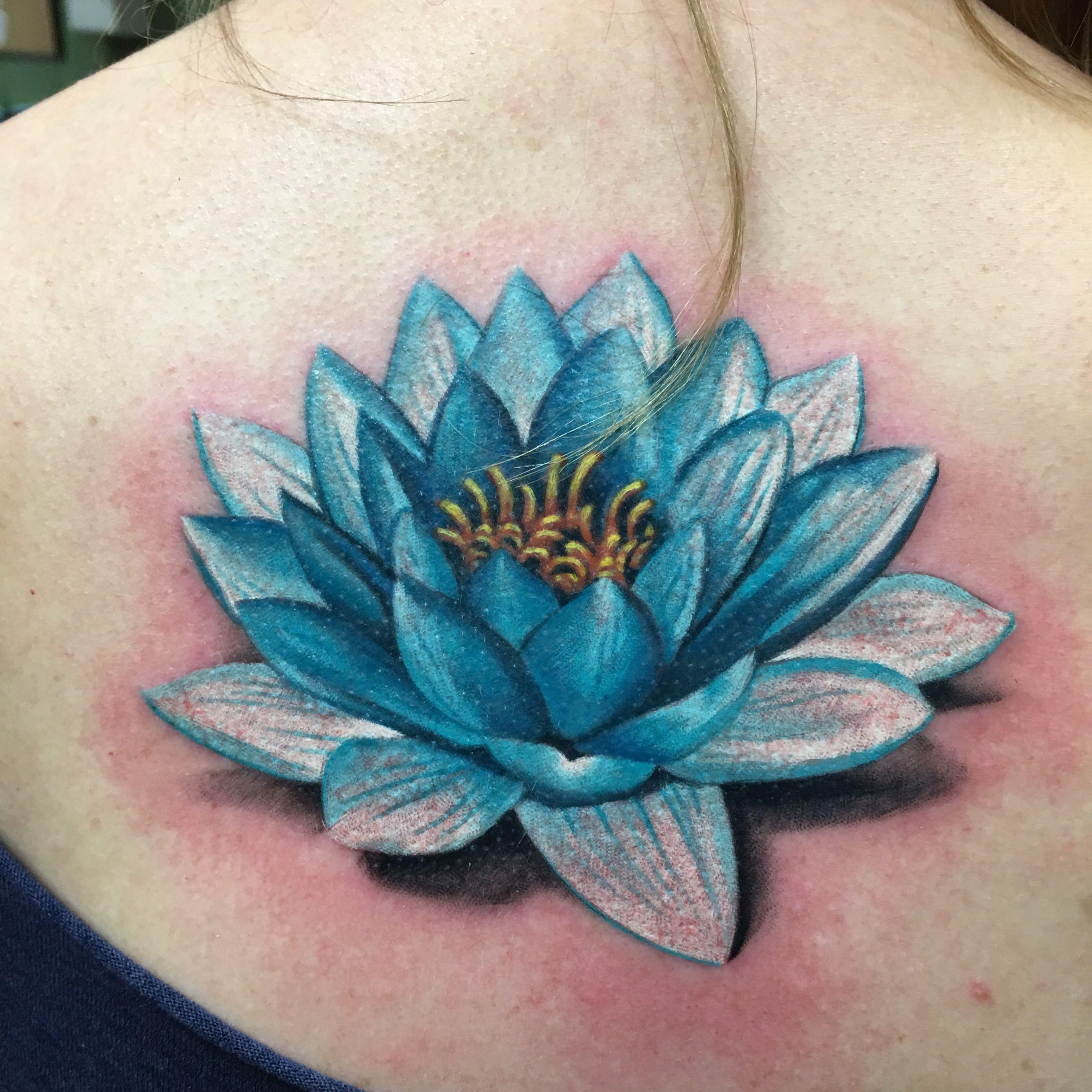 3024x3024 Small Tattoo Blue Lotus Flower .