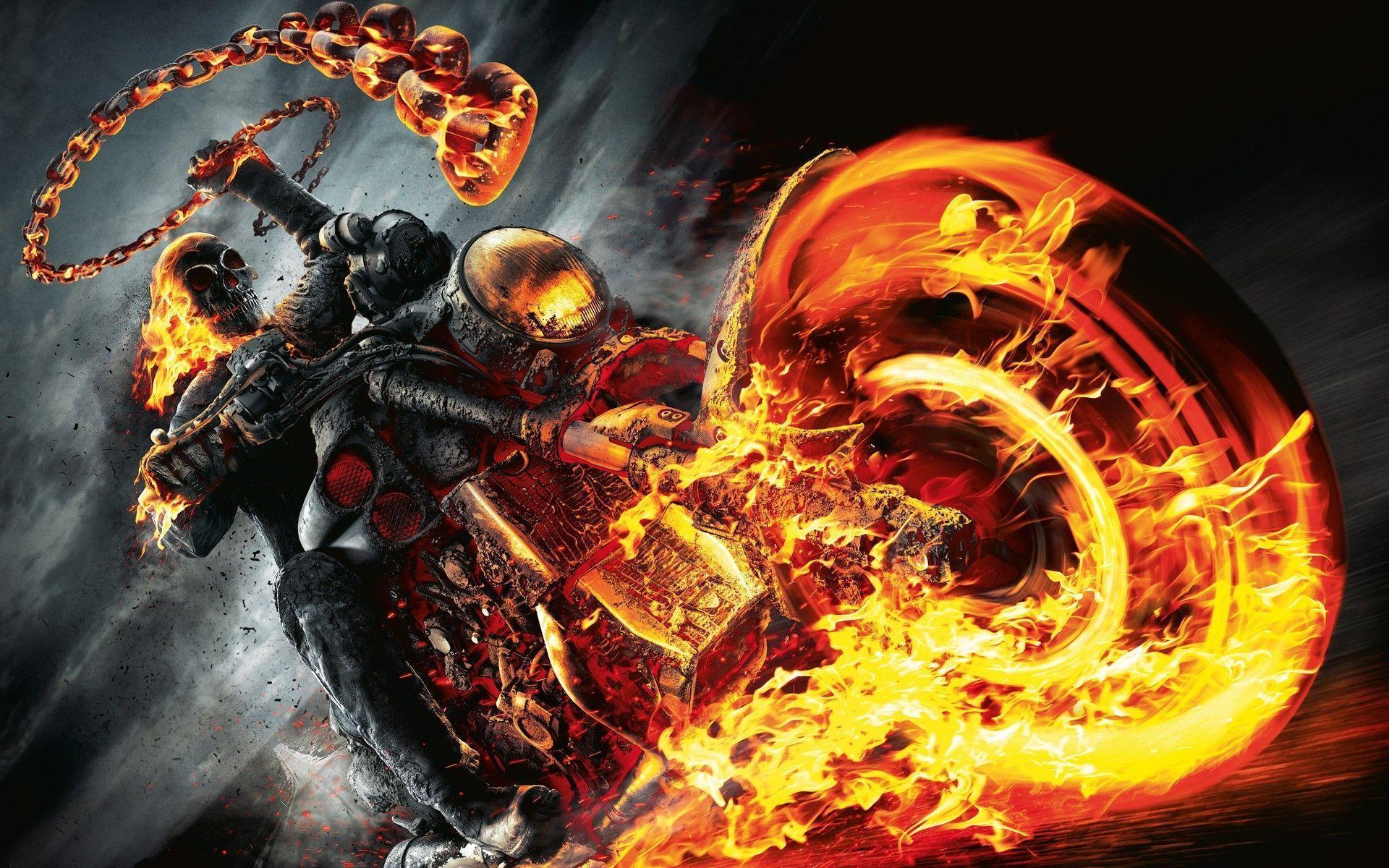 1920x1200 Fire Skull Wallpaper Desktop