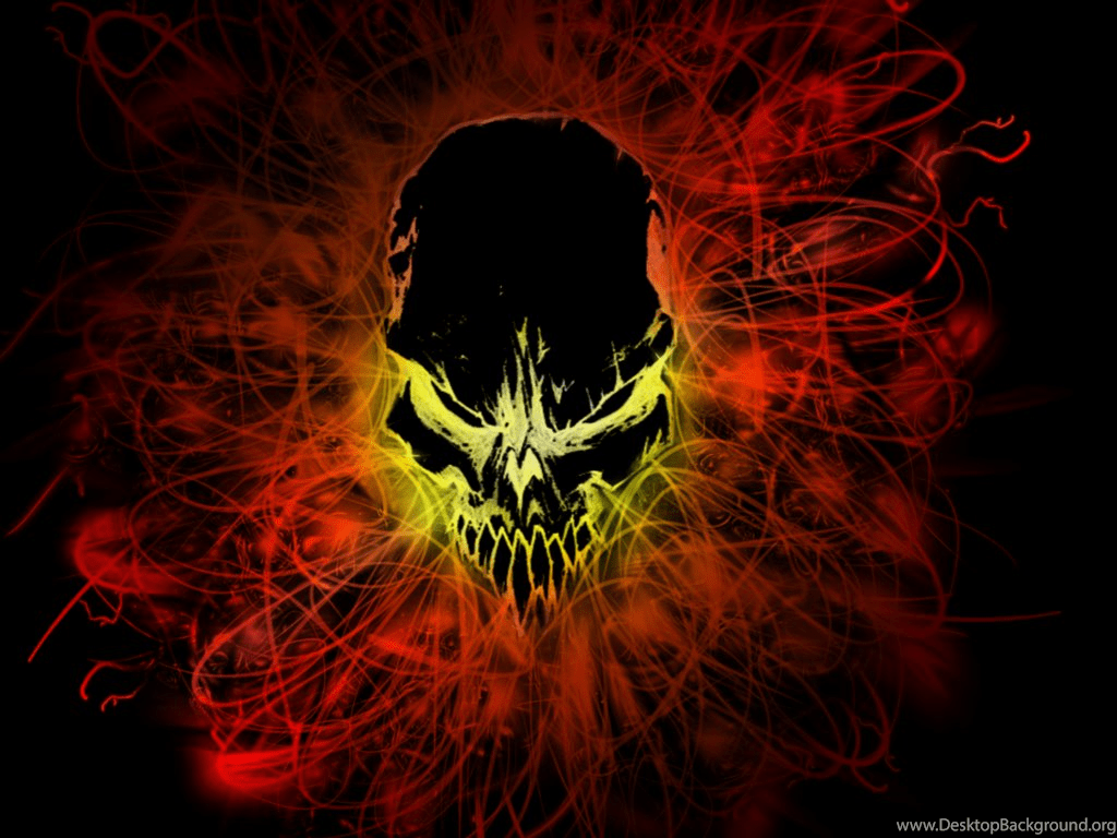 1024x768 Skull On Fire Wallpaper Danasrhp.top Desktop Background