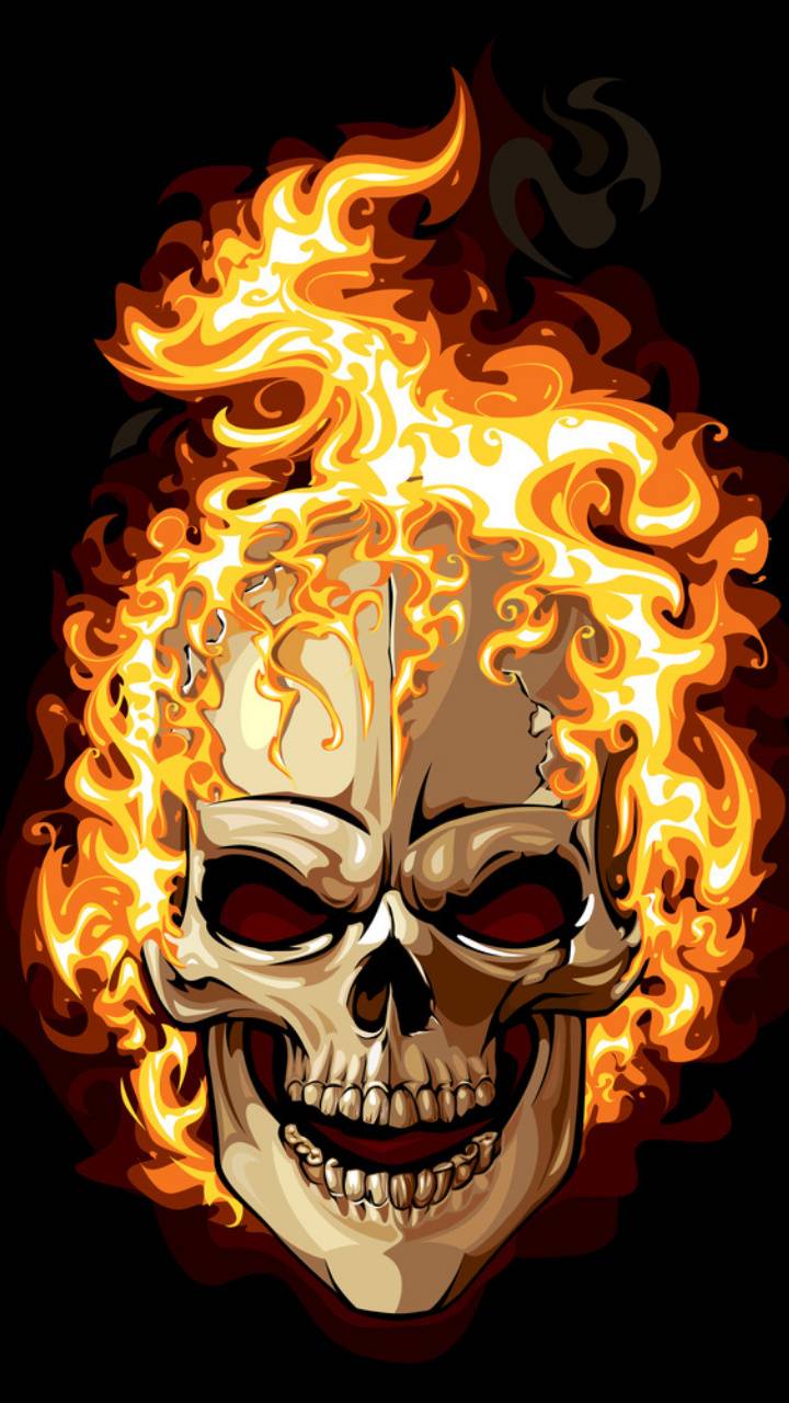 720x1280 Fire Skull wallpaper