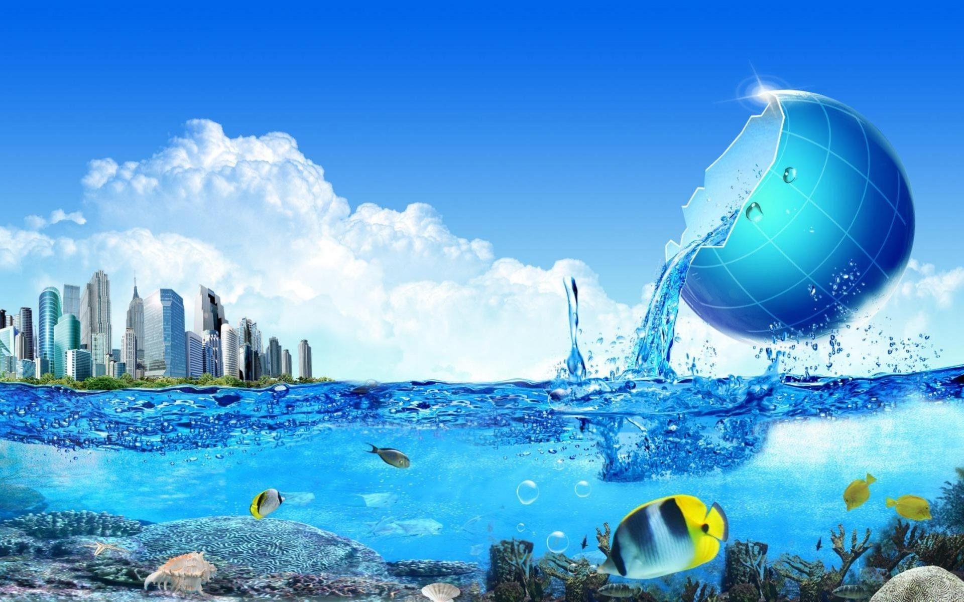 1920x1200 Free download Water In The Ocean Next To The City wallpaper HD 352210 [1920x1200] for your Desktop, Mobile & Tablet. Explore Ocean City Wallpaper. New Jersey Wallpaper Desktop, Ocean