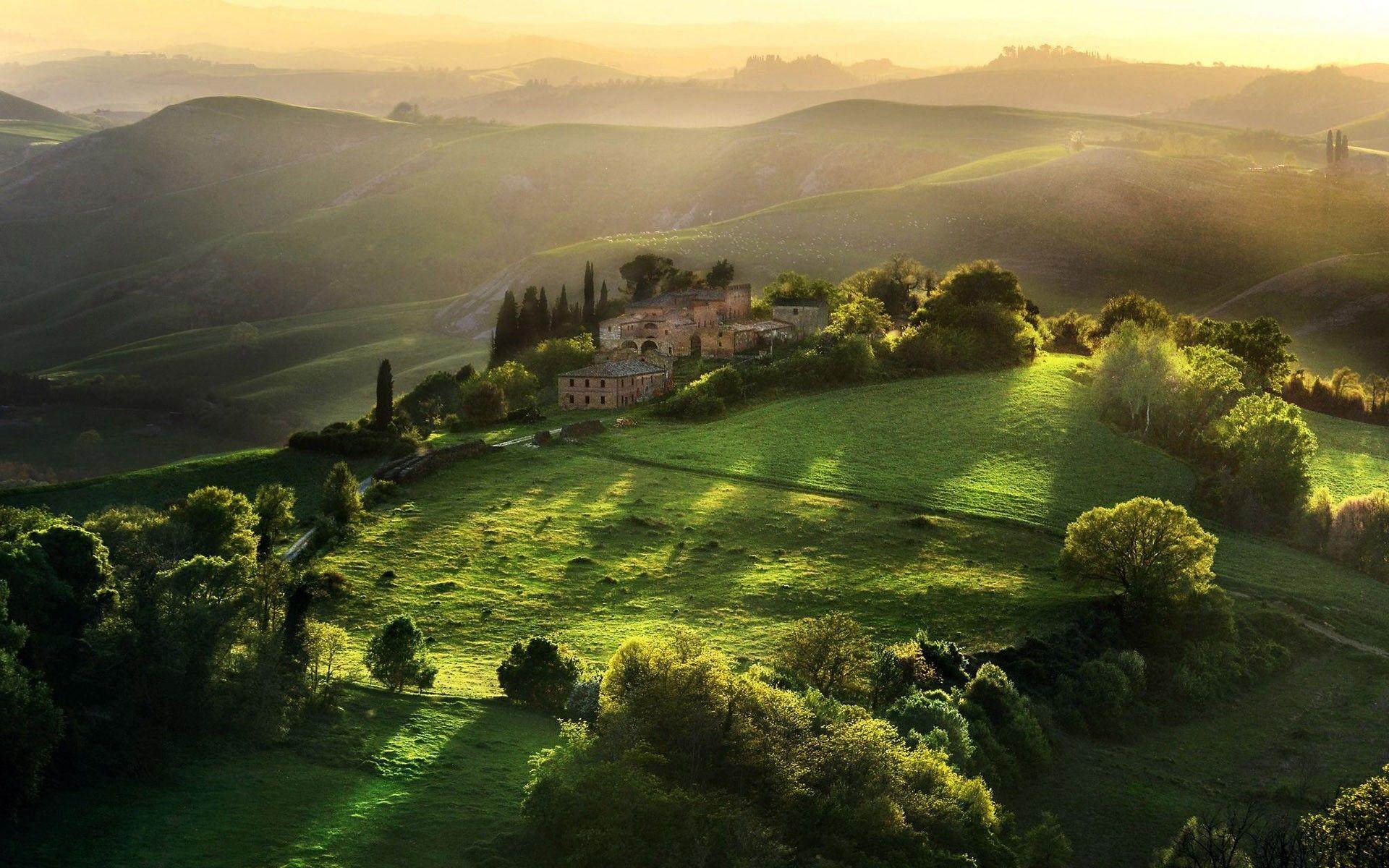 1920x1200 #landscape, #field, #nature, #Italy, #hills, #Tuscany wallpaper. Mocah HD Wallpaper