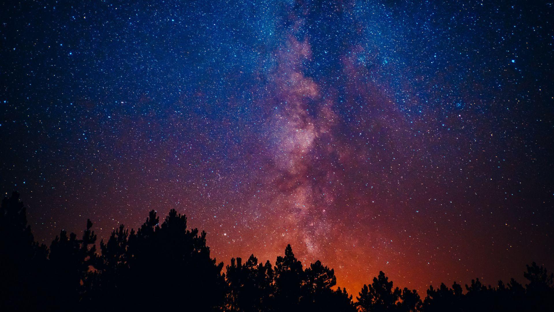 1920x1080 Download Beautiful night, starry sky, milky way wallpaper, 1920x Full HD, HDTV, FHD, 1080p