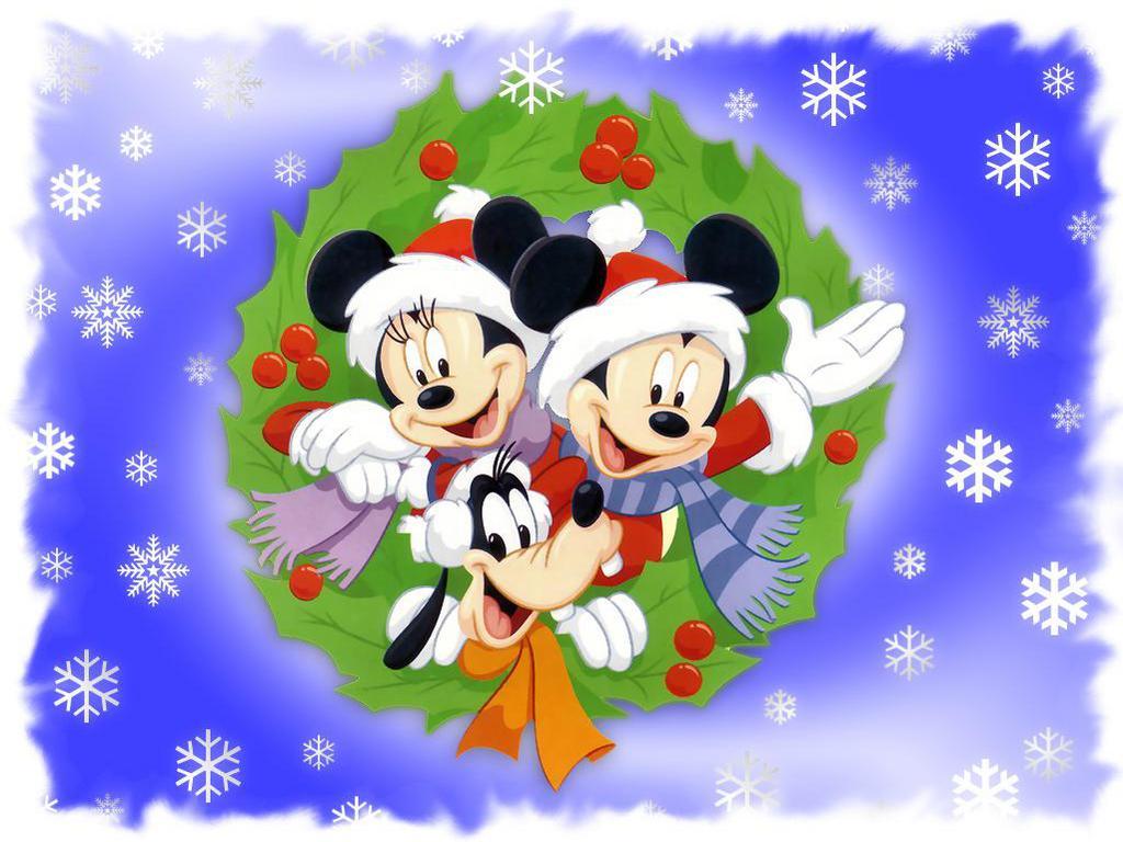 1024x768 Mickey Minnie Merry Christmas