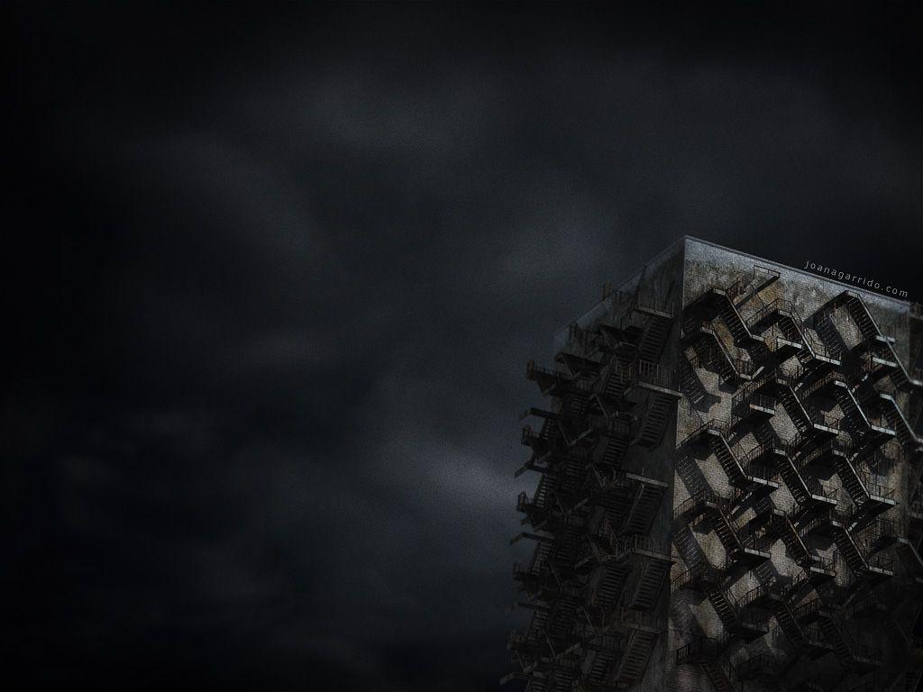 1024x768 3D Dark Wallpaper