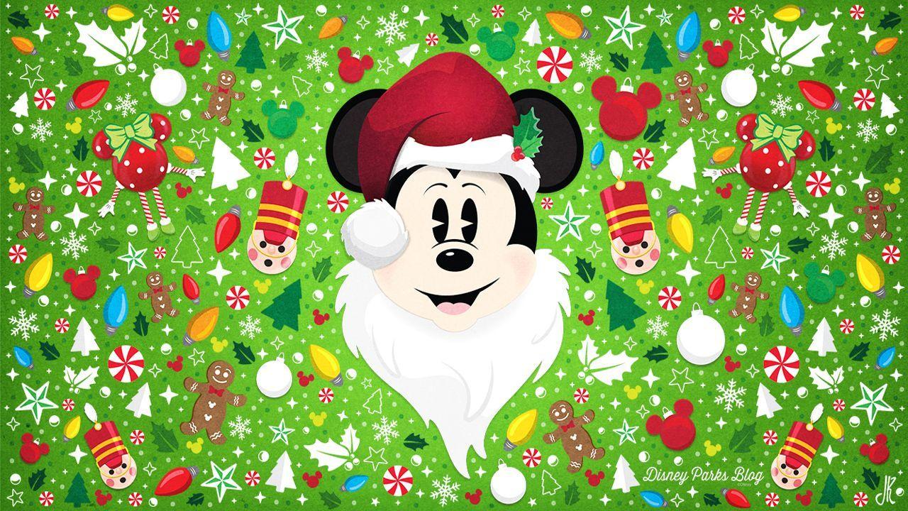 1280x720 Celebrate the Season With Our Santa Mickey Wallpaper. Disney phone wallpaper, Disney scrapbook, Disney wallpaper