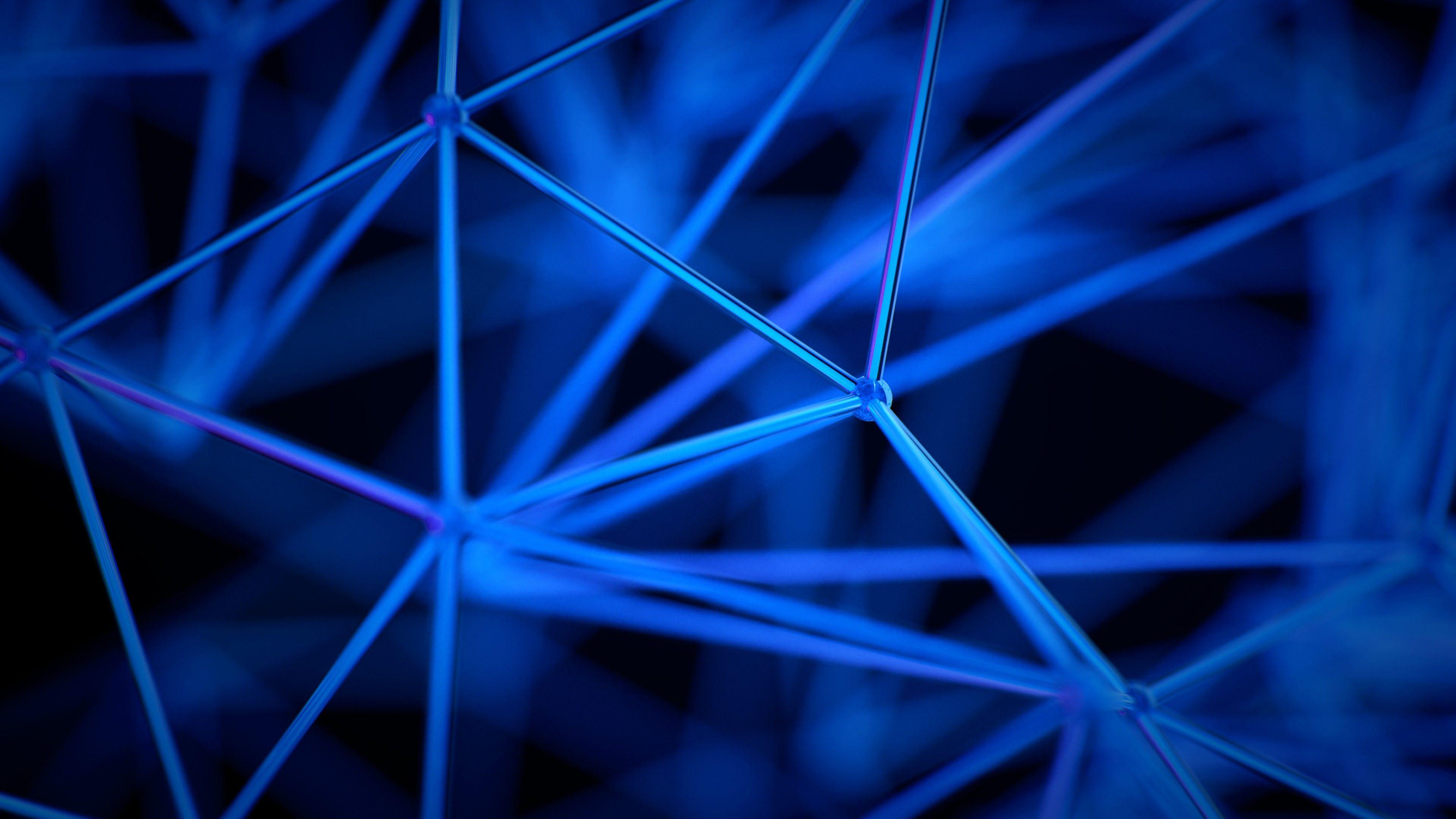 3840x2160 3840x2160 digital art abstract pattern cgi 3D geometry triangle lines blue wallpaper JPG 686 kB