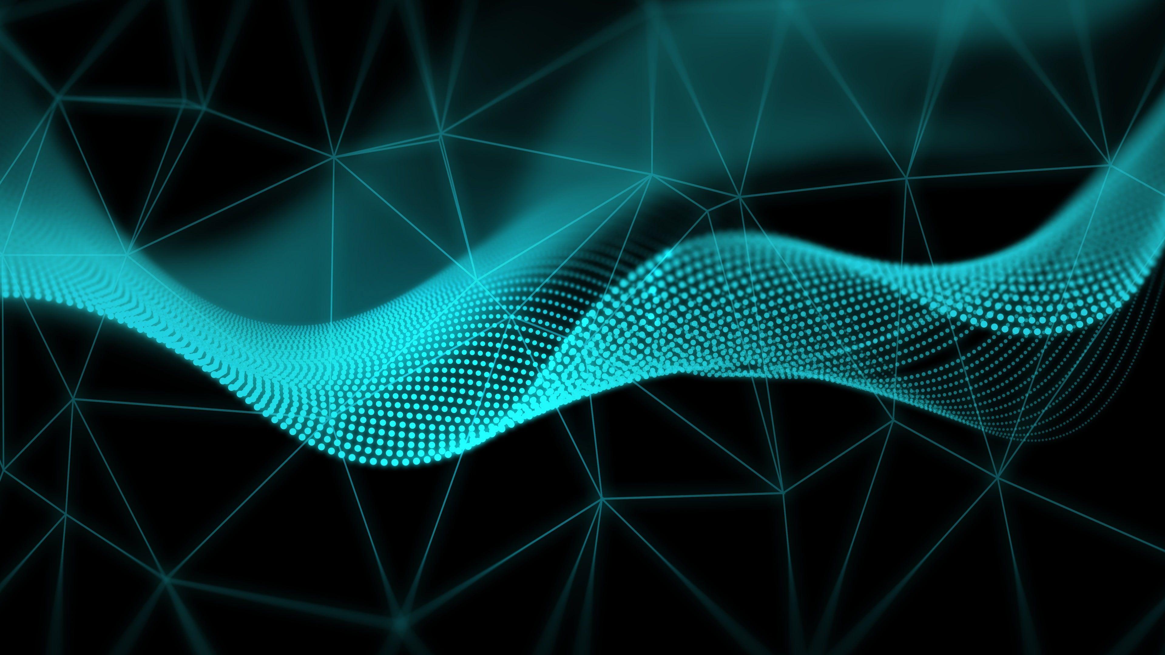 3840x2160 Blue Line Darkness Electric Blue Graphics Digital Art 4K HD Geometric Wallpaper