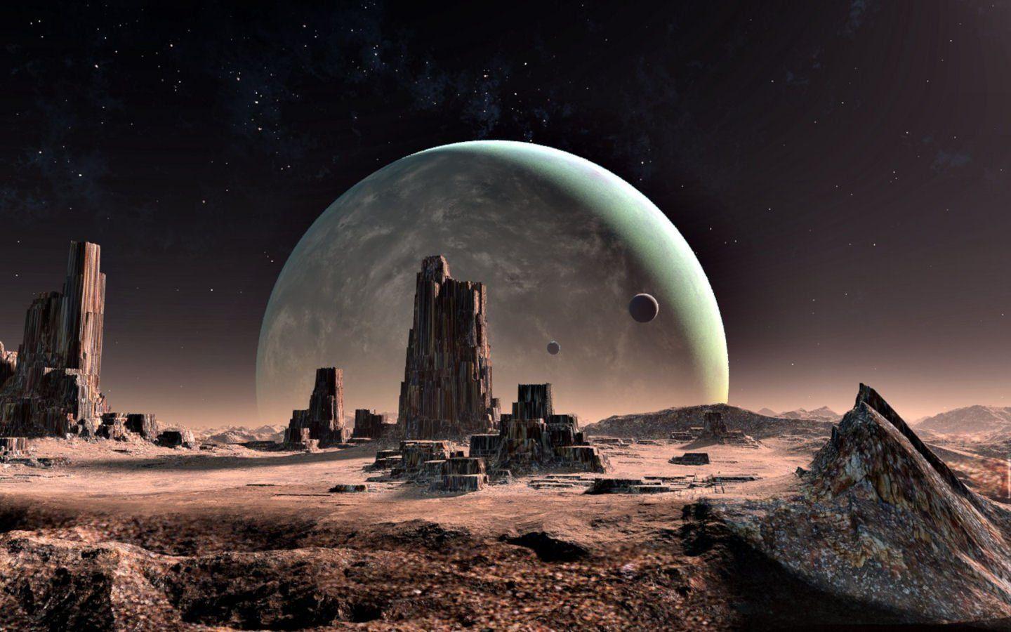 1440x900 Alien Landscape Wallpaper