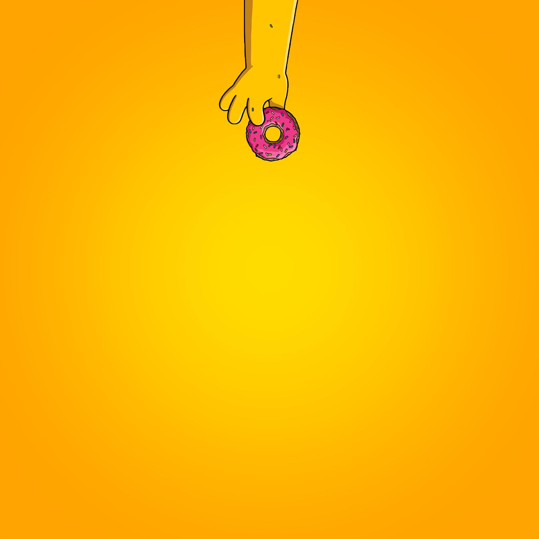 2048x2048 Simpsons Yellow with Donut. Beautiful Retina iPad Wallpaper