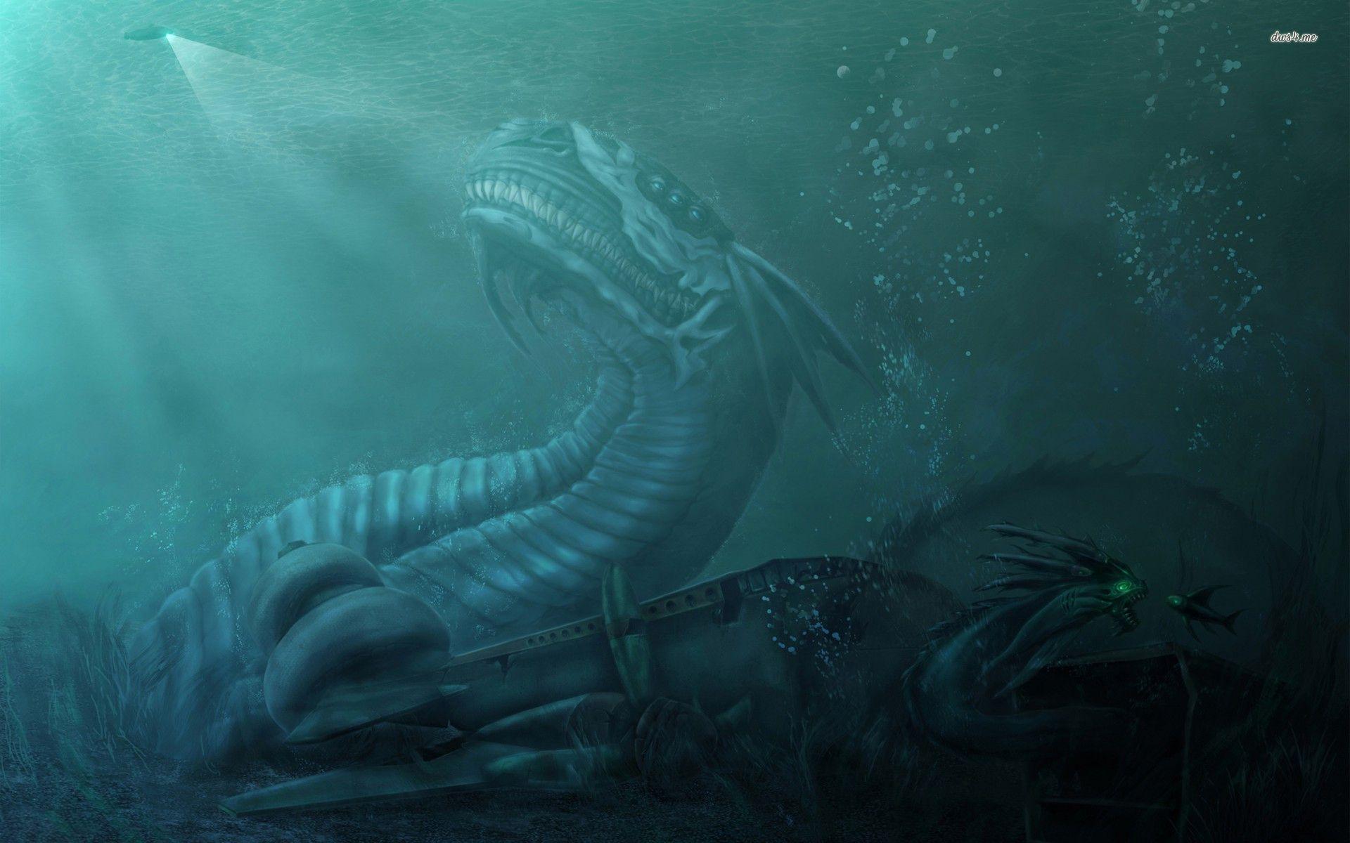 1920x1200 Sea Monster Wallpaper High Quality. Sea monsters, Scary fish, Wallpaper