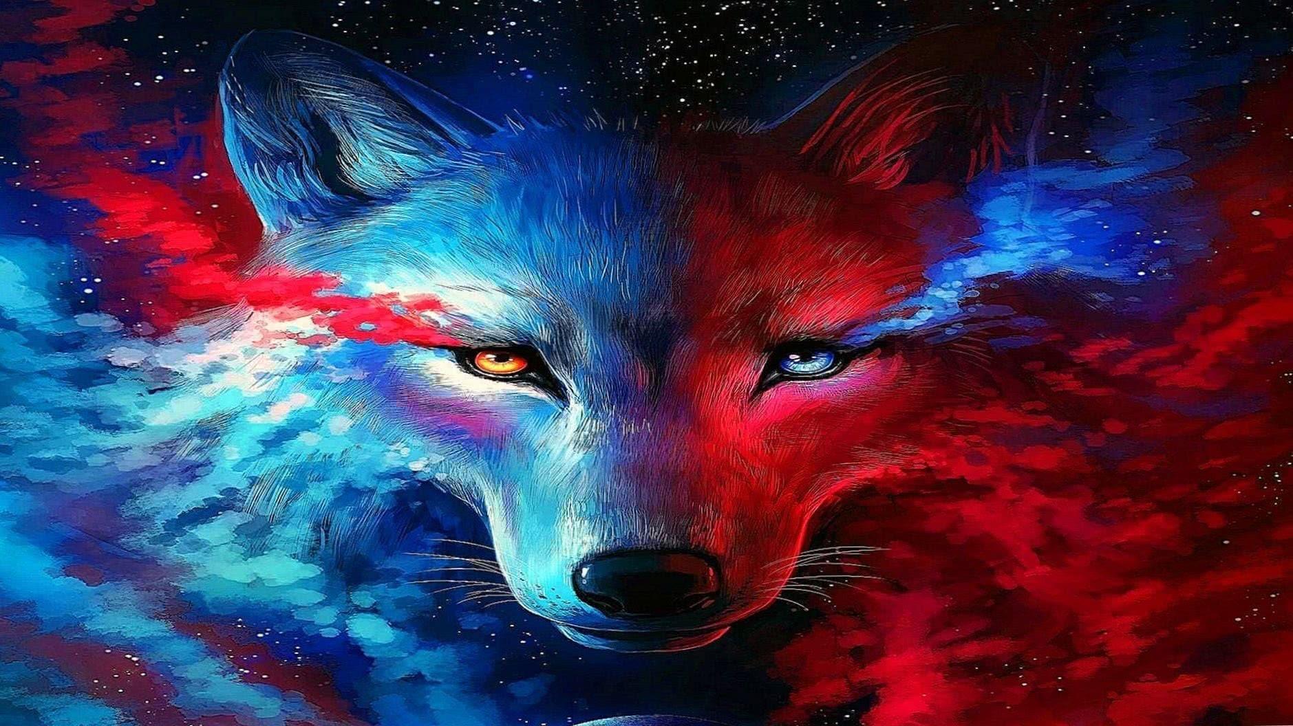 1879x1056 Galaxy Wolf Wallpaper HD Wallpaper.pro