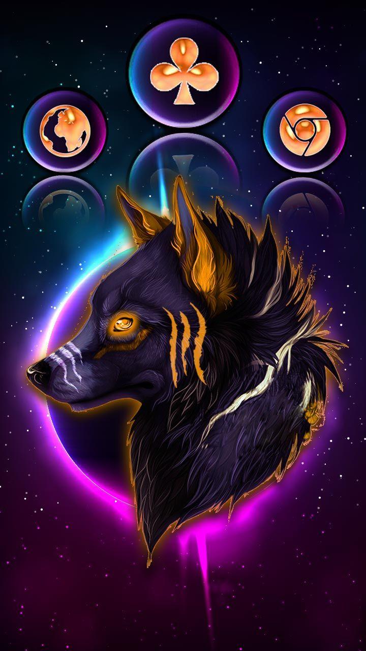 720x1280 Galaxy Night Sky Wolf 2D Theme: Appstore for Android