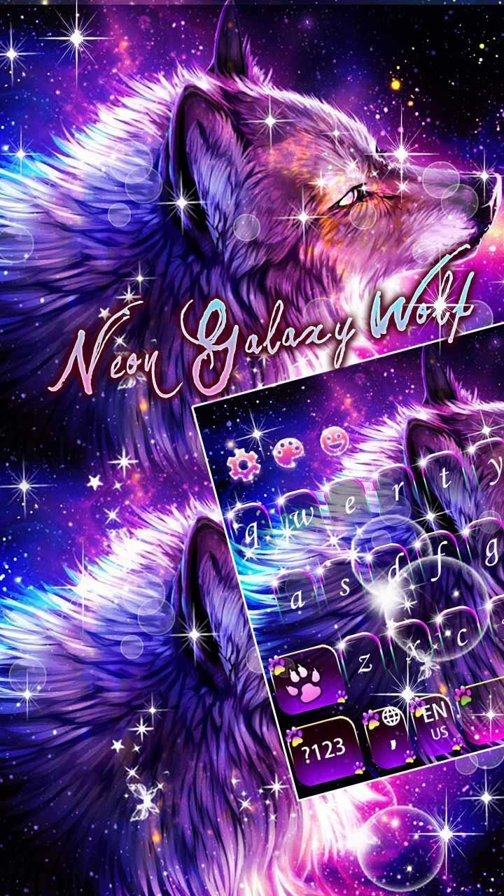 720x1280 Neon Galaxy Wolf for Android