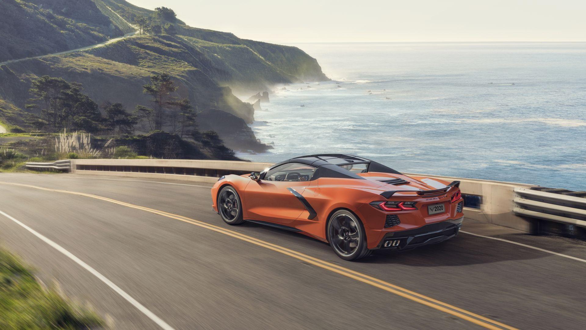 1920x1080 Desktop Wallpaper On Road, Orange Car, Chevrolet Corvette C HD Image, Picture, Background, 2b1fbc