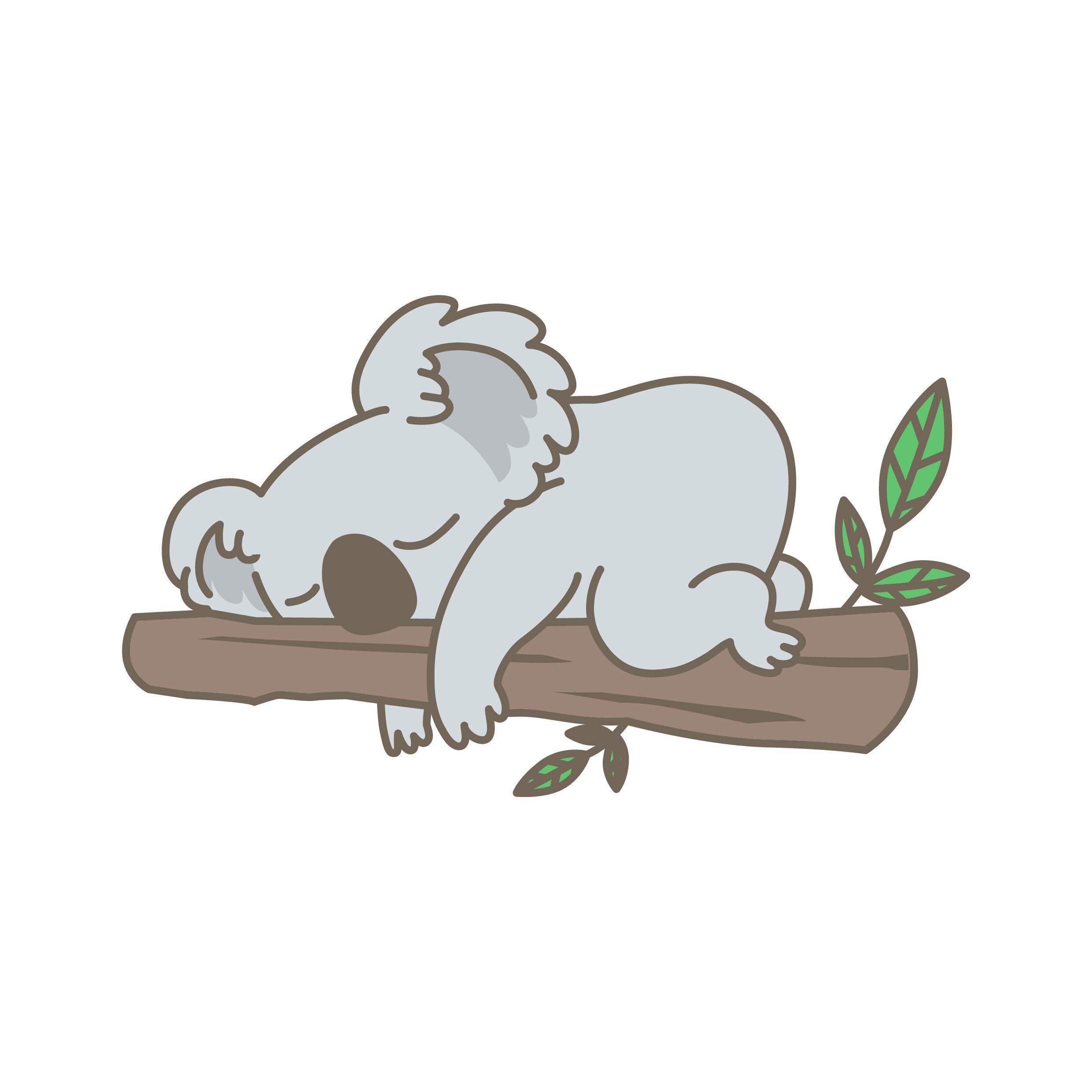 2480x2480 Cartoon Koala Bear On Tree .