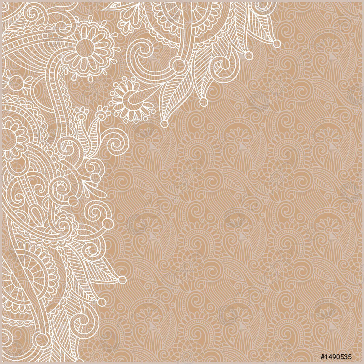 1500x1500 Ornamental vintage floral background with decorative flowers