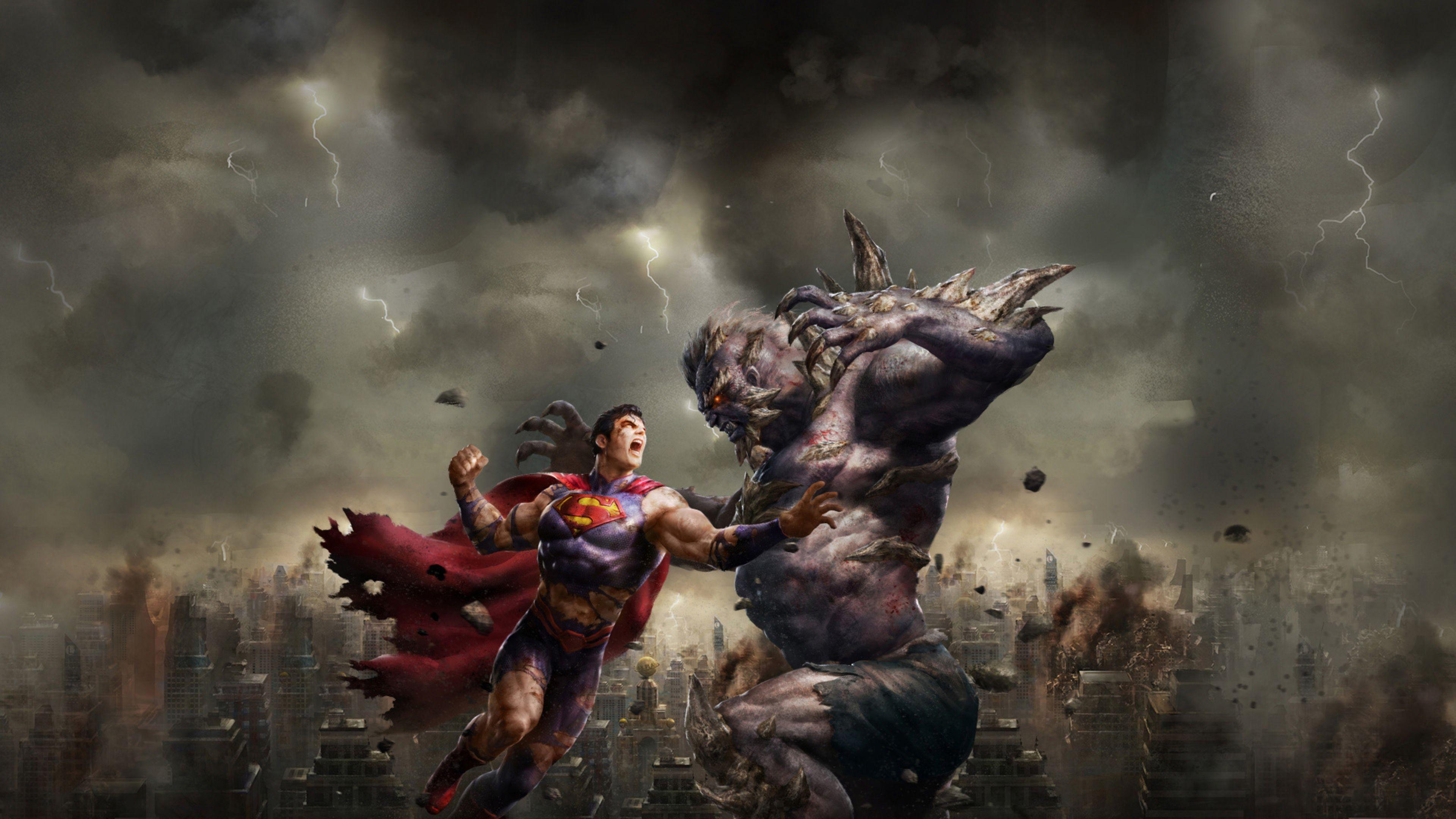 3840x2160 dc comic the death of superman fight 4k HD movies Wallpaper