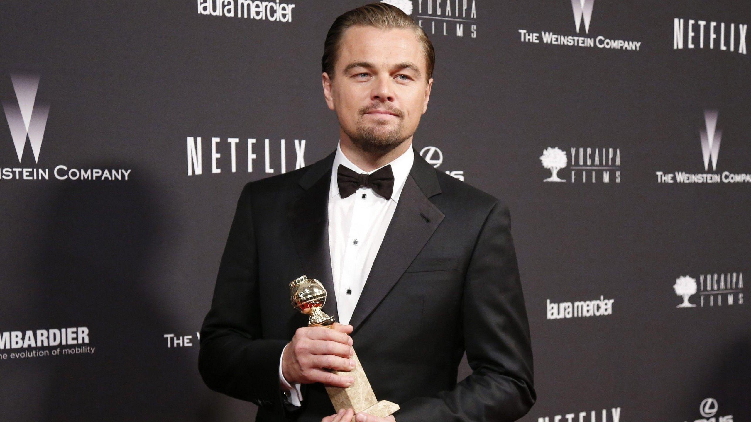 2560x1440 Wallpaper Leonardo DiCaprio, 86th Academy Awards, oscar, Golden Globe, actor, film producer, Celebrities