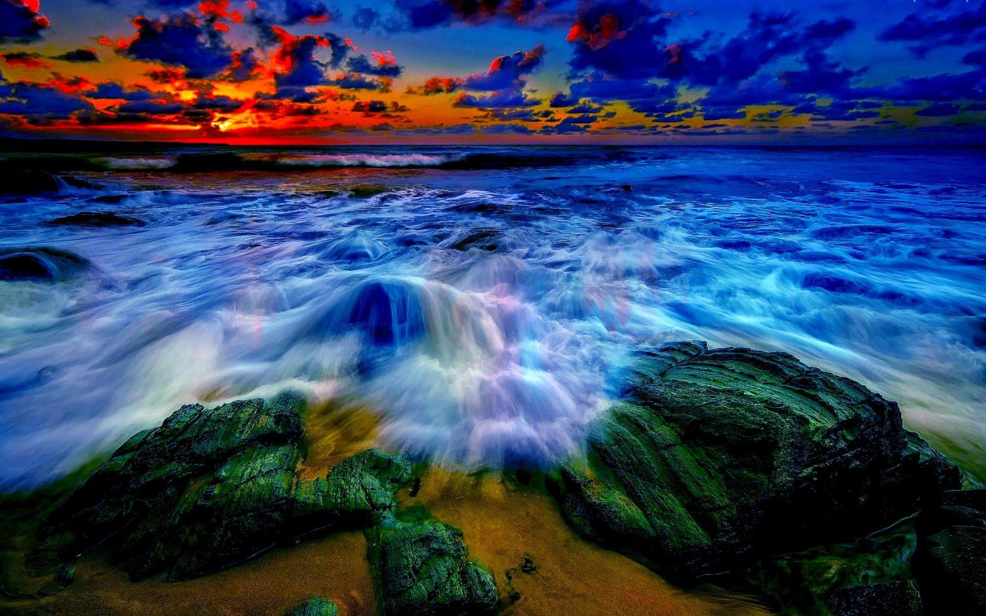 Beach Sunset Waves Desktop Wallpapers - Top Free Beach Sunset Waves
