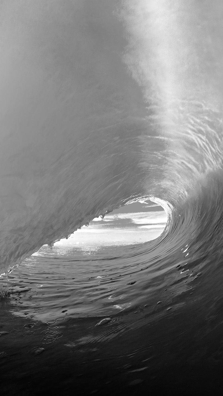 750x1334 iPhone7papers apple wave rainbow sea ocean dark bw