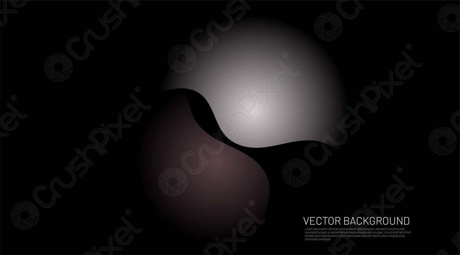 1500x833 Modern gradient wave vector background black and white wave gradient, Stock Vector