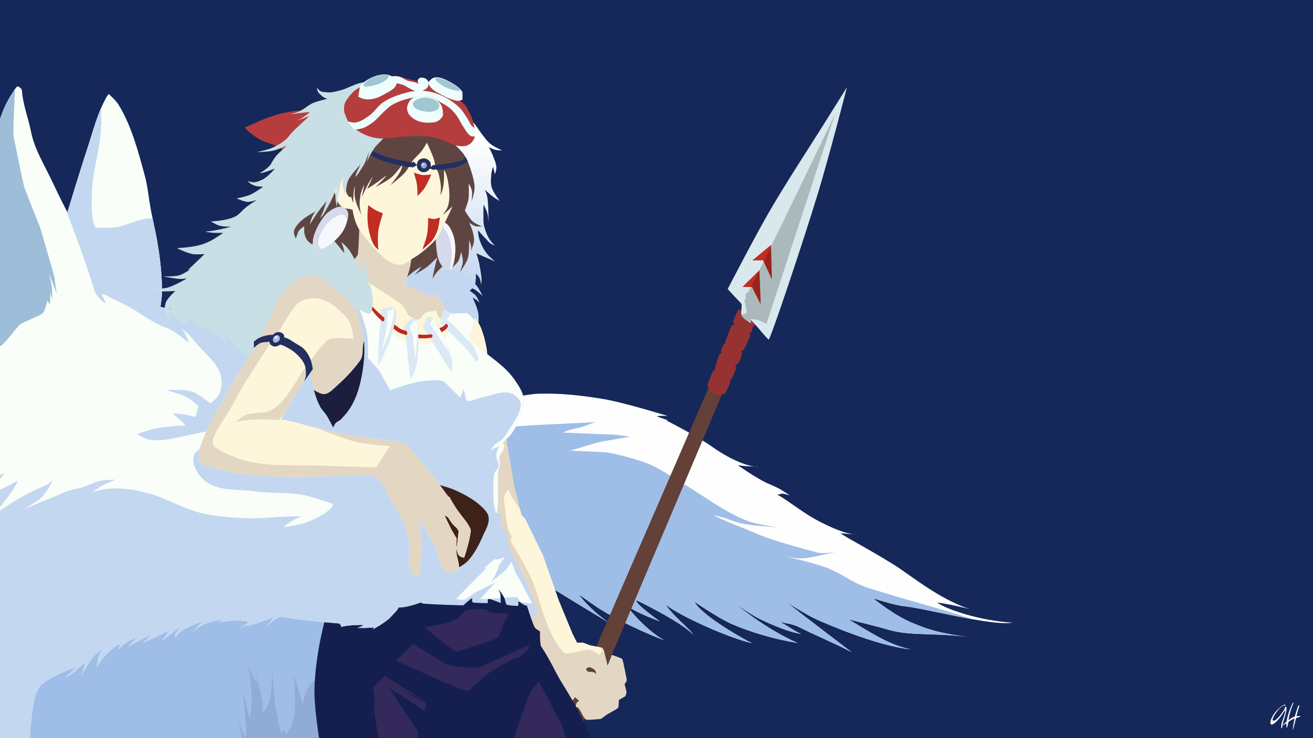 2560x1440 Princess Mononoke Minimalist