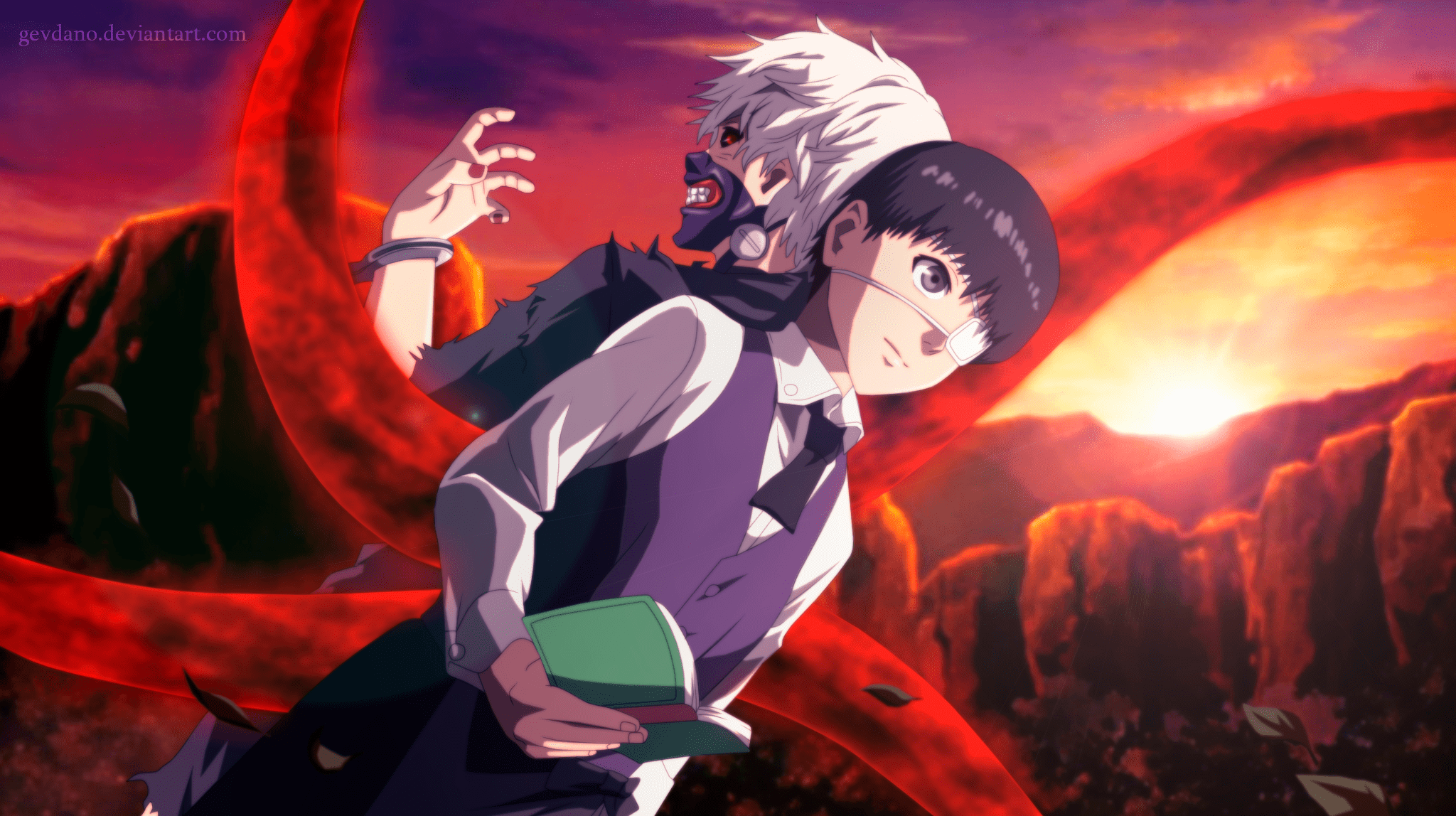 2048x1148 Anime, Kagune (Tokyo Ghoul), Ken Kaneki wallpaper