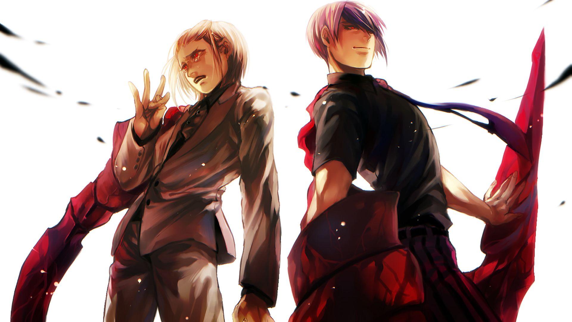 1920x1080 Tokyo Ghoul Sh Tsukiyama Naki Tokyo Ghoul Anime Kagune Tokyo Ghoul Smile Tears Crying Boy Tie Purple Wallpaper:1920x1080