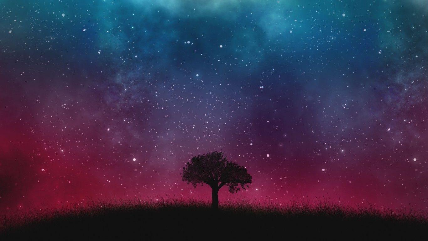 1366x768 High Quality Galaxy Wallpaper For Laptop