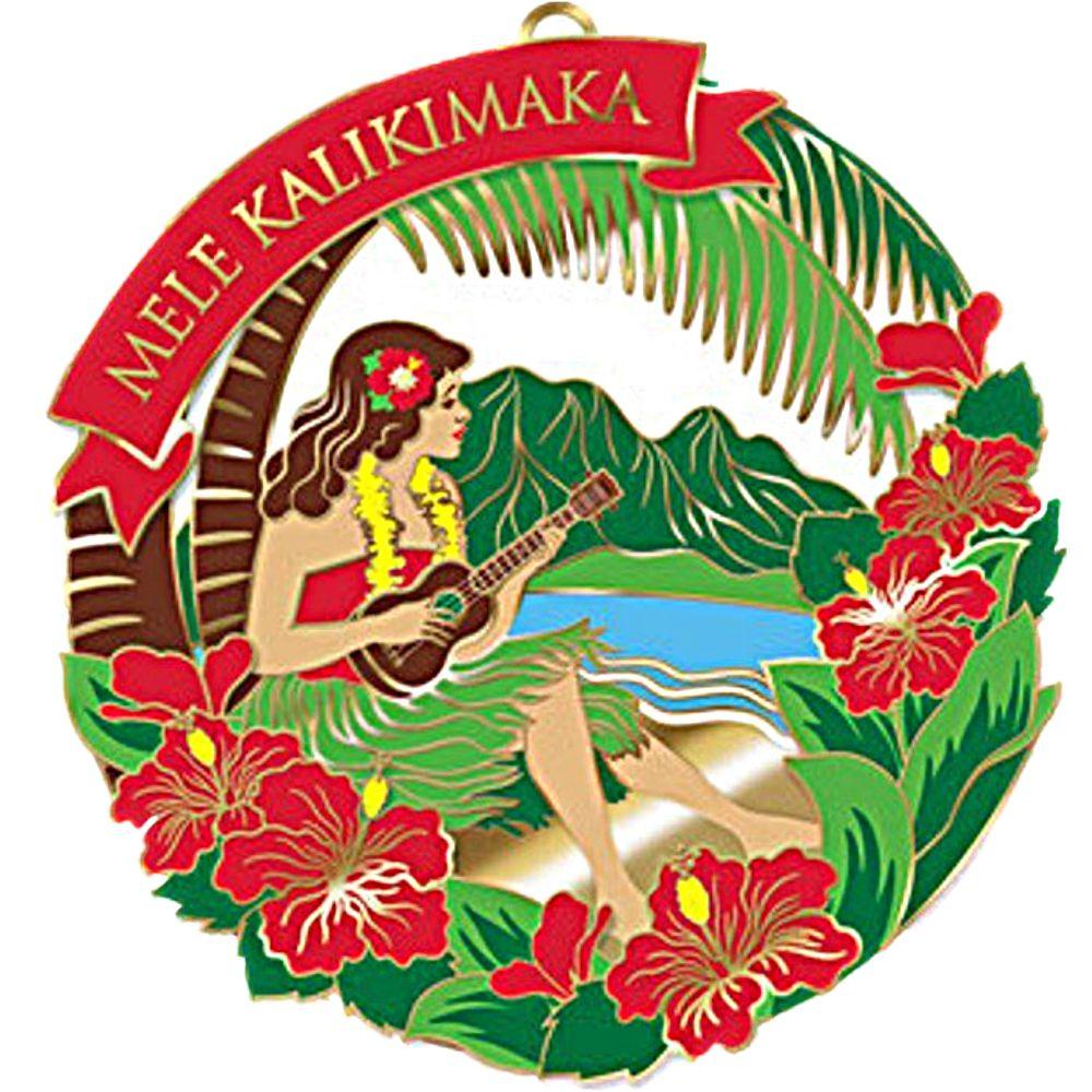 1000x1000 MELE KALIKIMAKA HAWAIIAN VINTAGE HULA GIRL CHRISTMAS