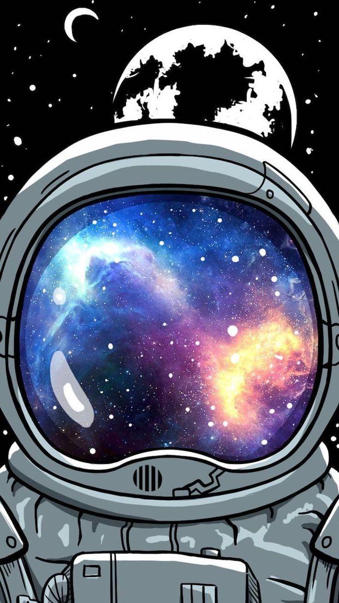 700x1244 Cartoon Image Of An Astronauts Visor, 2k Wallpaper, Astronaut Wallpaper 4k HD Wallpaper
