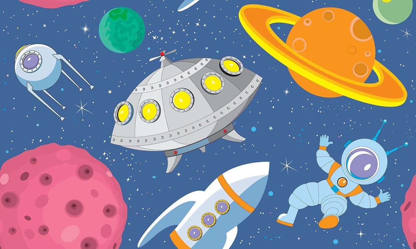 1366x820 Childrens Cartoon Astronaut Wallpaper Mural