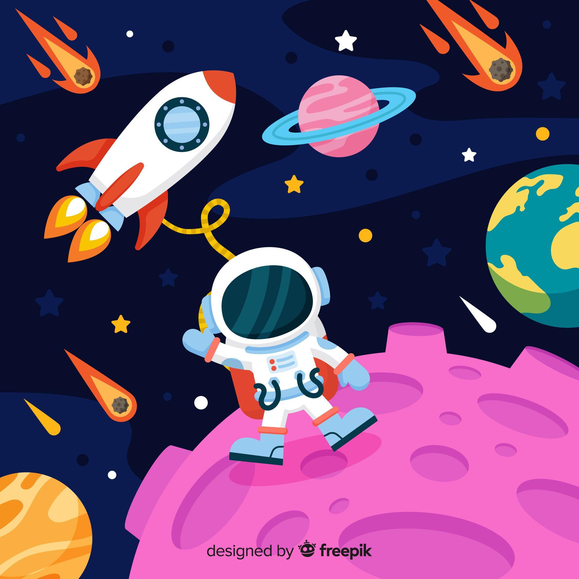 Cartoon Astronaut Space Wallpapers Top Free Cartoon Astronaut Space Backgrounds Wallpaperaccess 6848