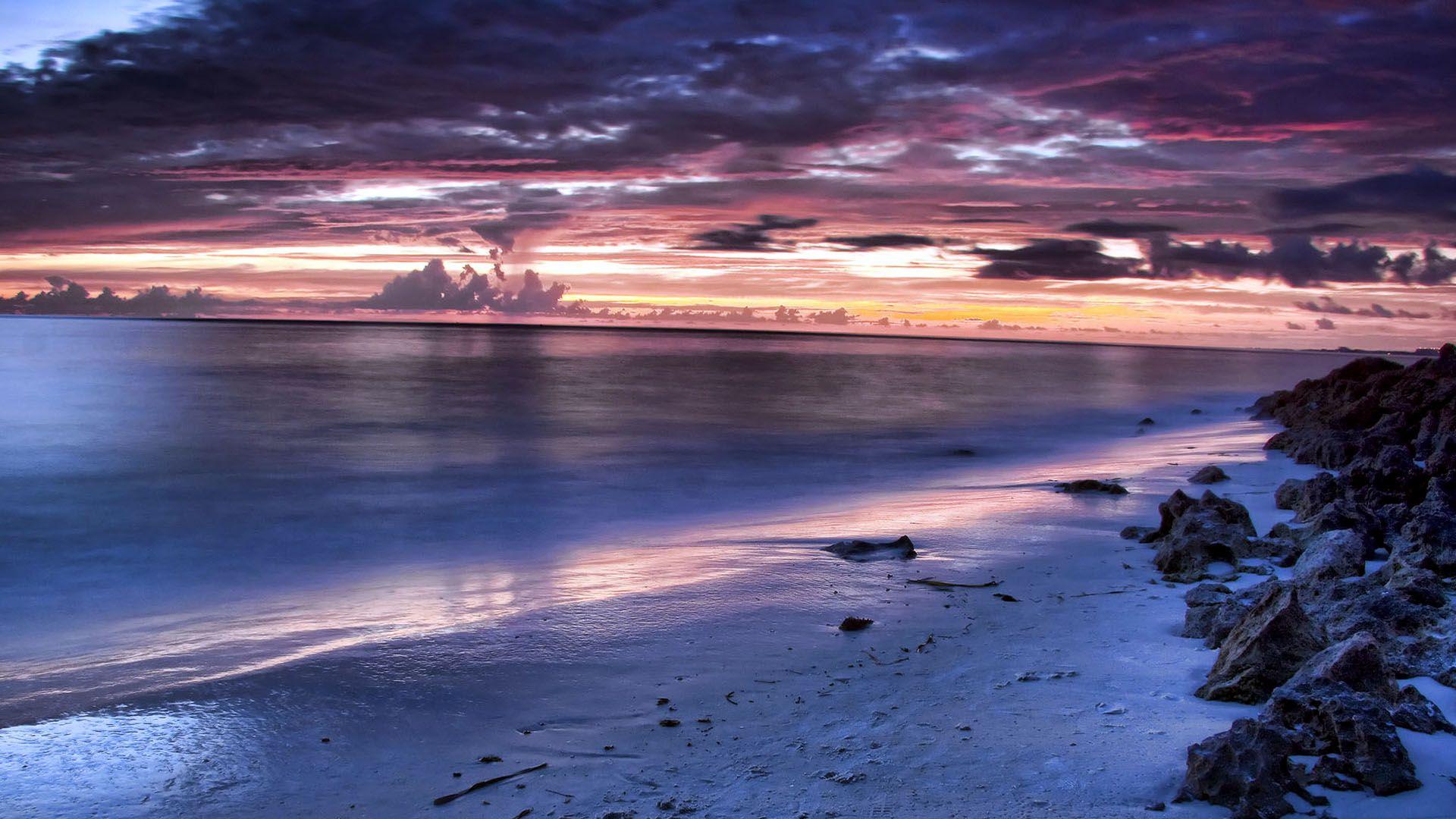 1920x1080 Beautiful Night Beach Wallpaper HD / Desktop and Mobile Background