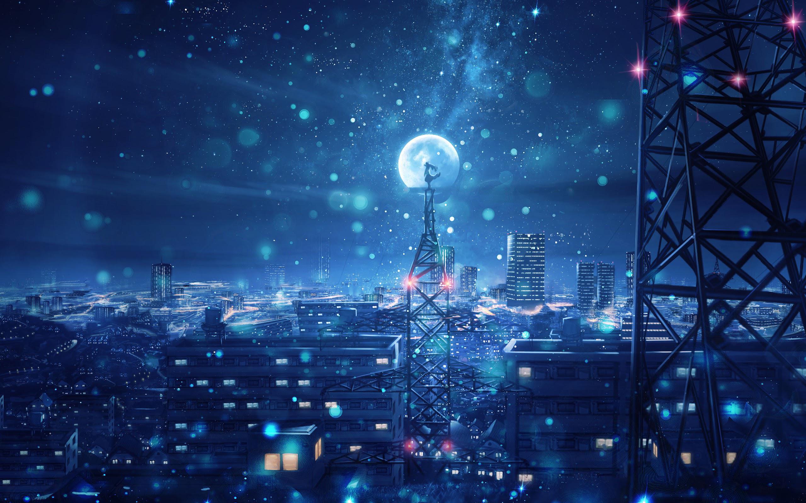 2560x1600 Anime Night Sky HD wallpaper