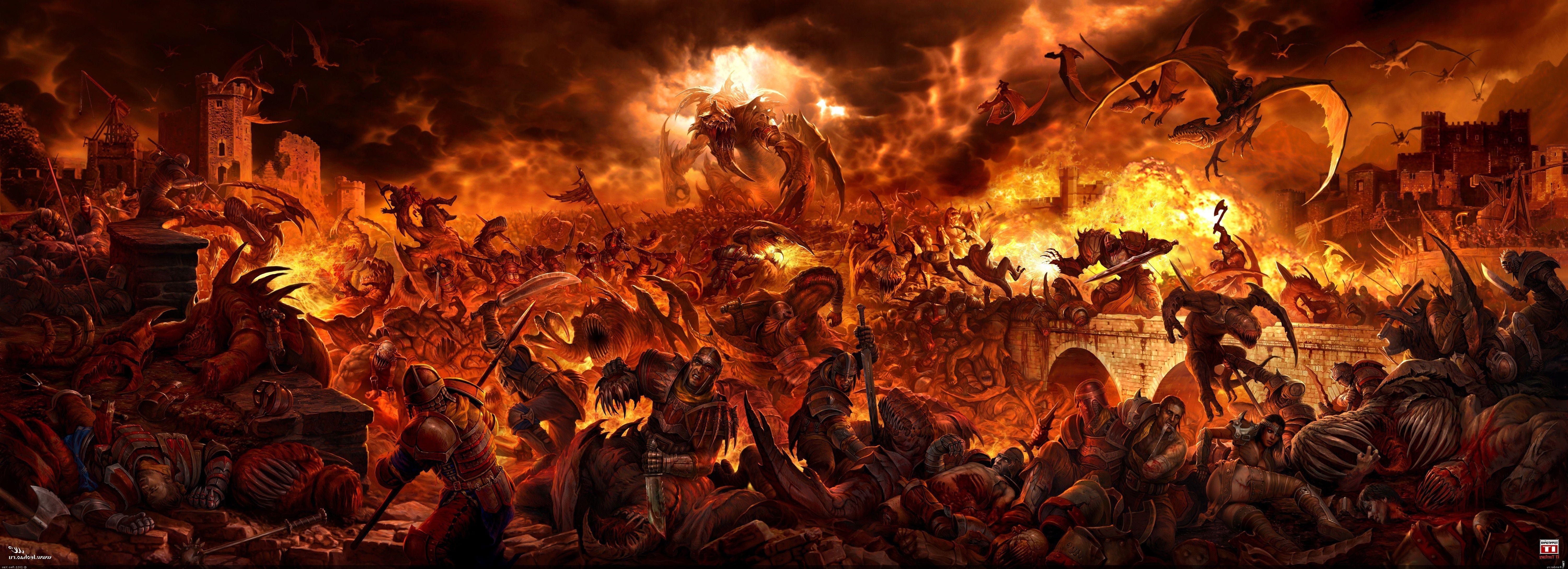 6000x2179 Heaven and Hell Wallpaper .