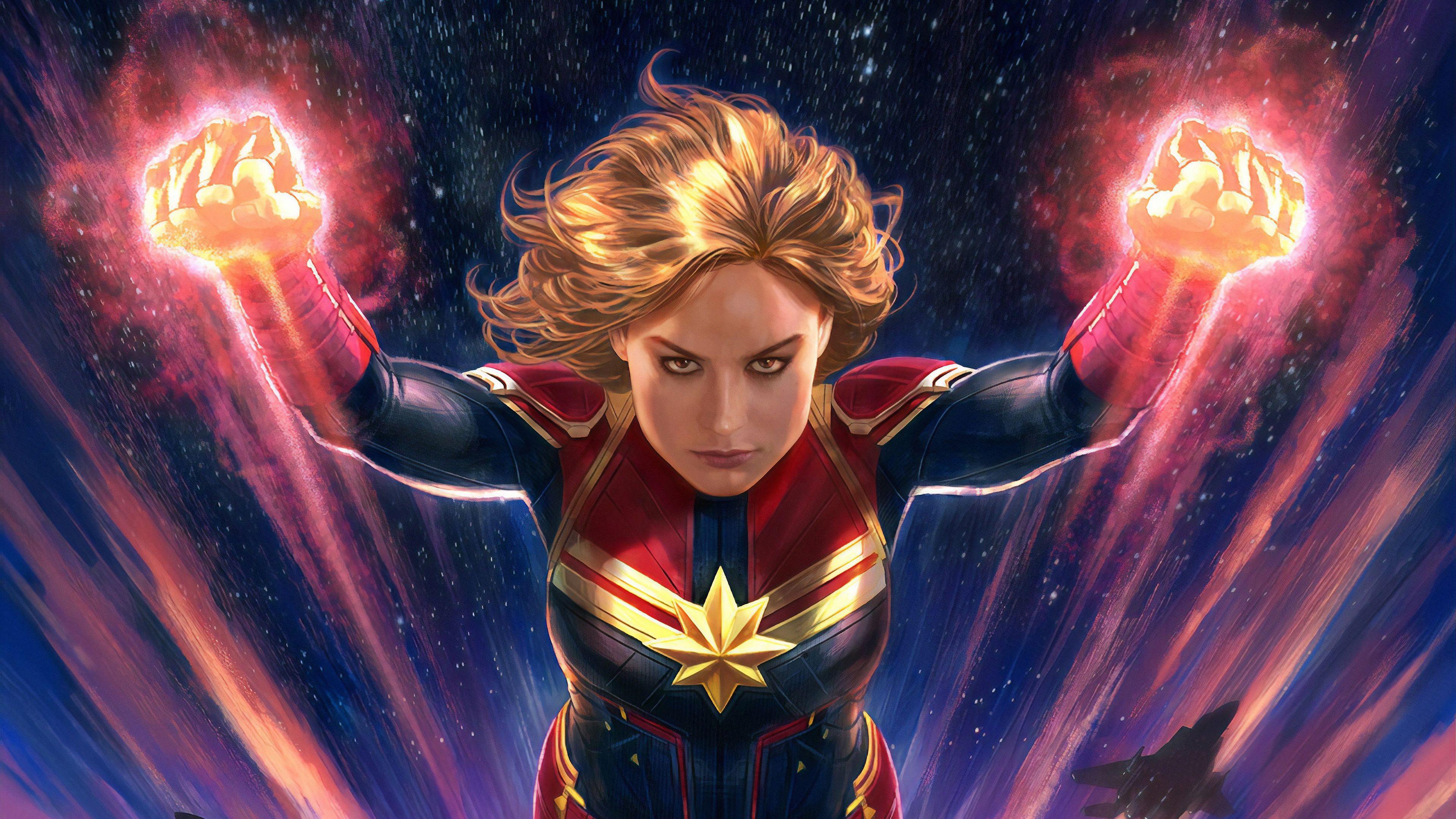 3840x2160 Captain Marvel Art Wallpaper .