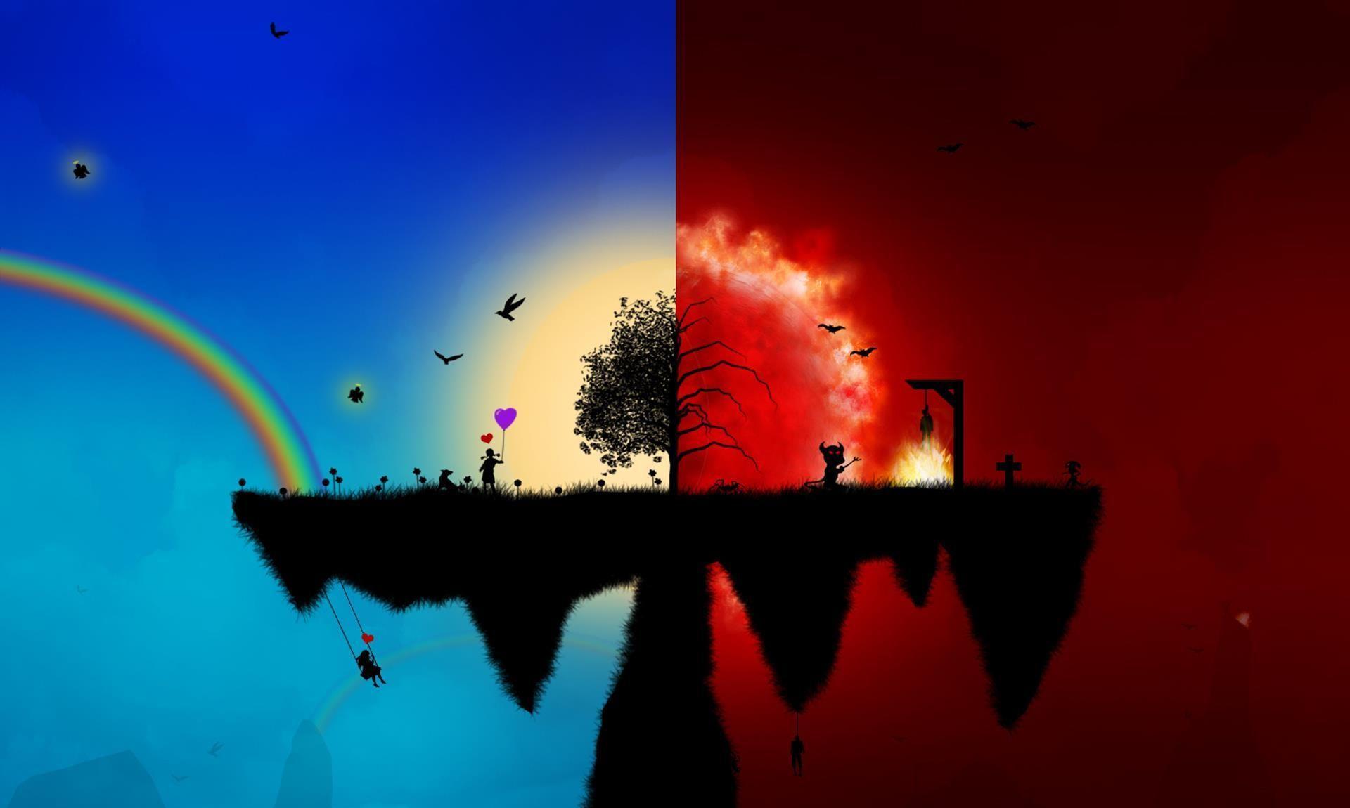 1920x1150 Heaven And Hell Wallpaper