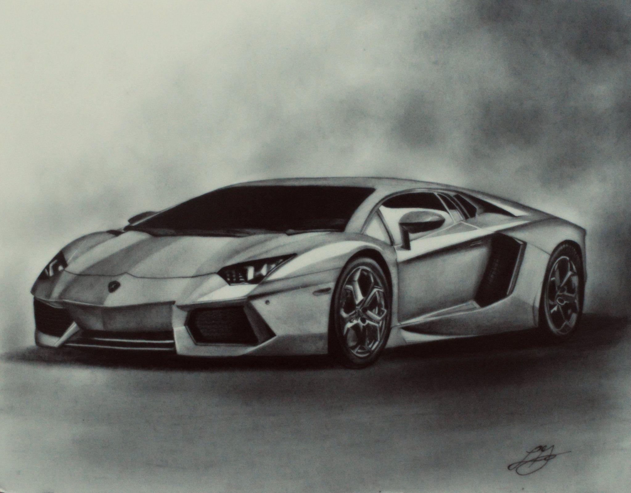 2047x1599 Car Pencil Drawing