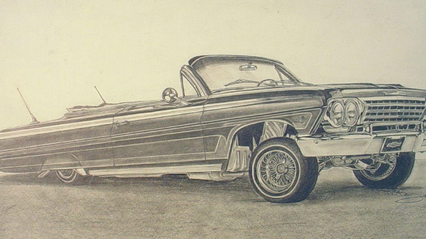 1366x768 Free download Lowrider Car Drawings Art Paintings of Low Riders by HD Wallpaper [1600x775] for your Desktop, Mobile & Tablet. Explore Lowrider Arte Wallpaper. Lowrider Arte Wallpaper, Lowrider Arte