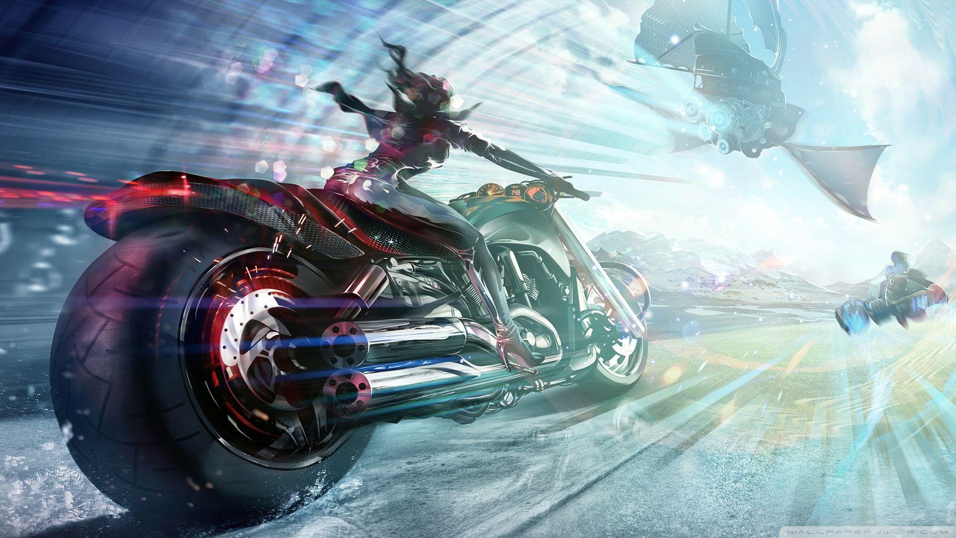 1920x1080 Anime Girl On Motorcycle Wallpaper Wallpaper HD
