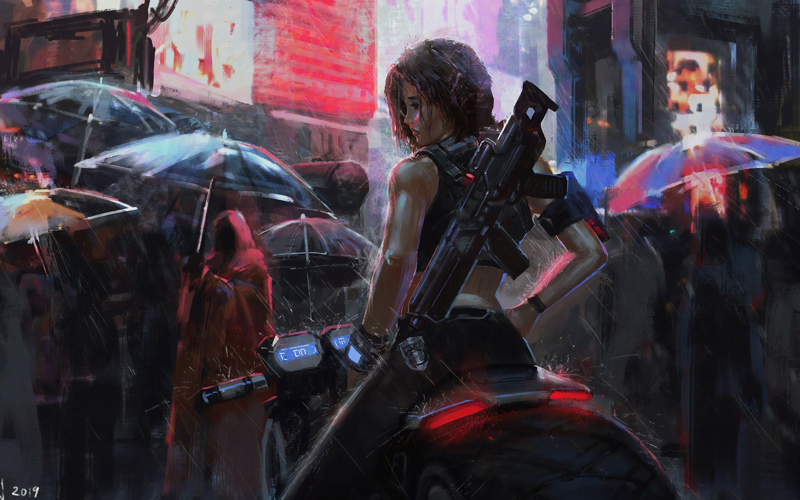 2560x1600 Wallpaper 4k Neon Biker Girl Rain 4k Wallpaper, Anime Girl Wallpaper, Anime Wallpaper, Wallpaper, Hd Wallpaper, Neon Wallpaper, Rain Wallpaper